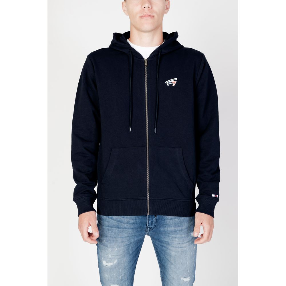 Pulover albastru din bumbac organic Tommy Hilfiger Jeans