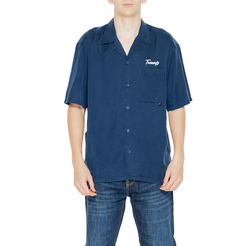 Tommy Hilfiger Jeans – Blaues Lyocell-Hemd
