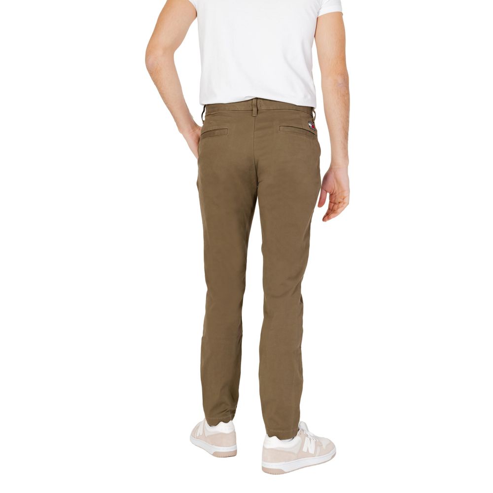 Blugi și pantaloni Tommy Hilfiger Jeans verzi din bumbac organic