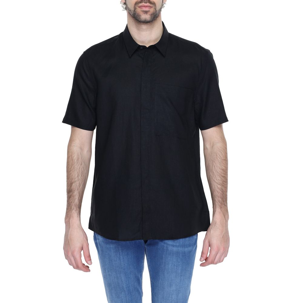 Antony Morato Schwarzes Leinenhemd
