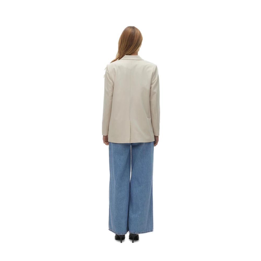 Vero Moda – Beigefarbener Polyester-Blazer