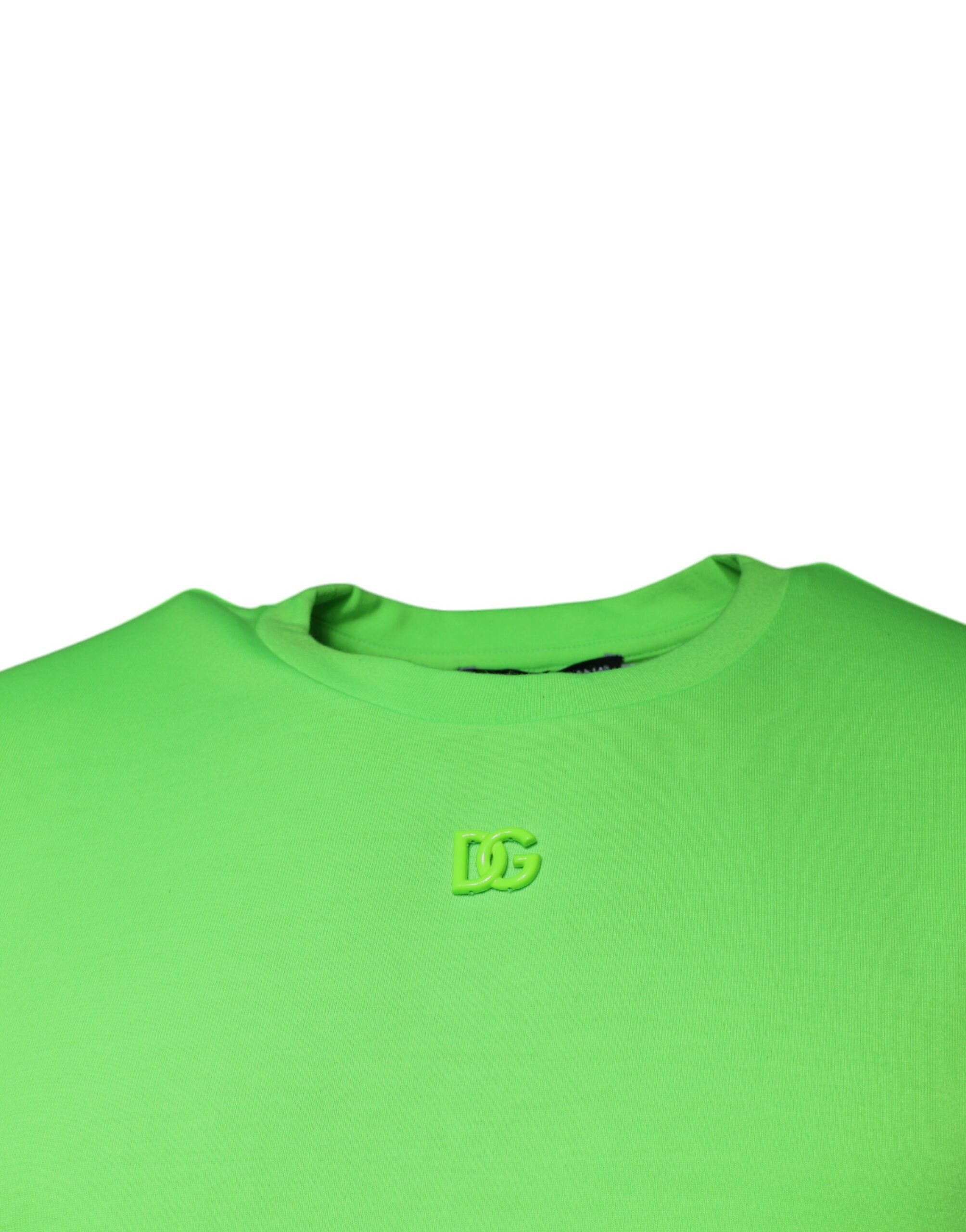 Tricou Dolce &amp; Gabbana cu mânecă scurtă și guler rotund și logo verde