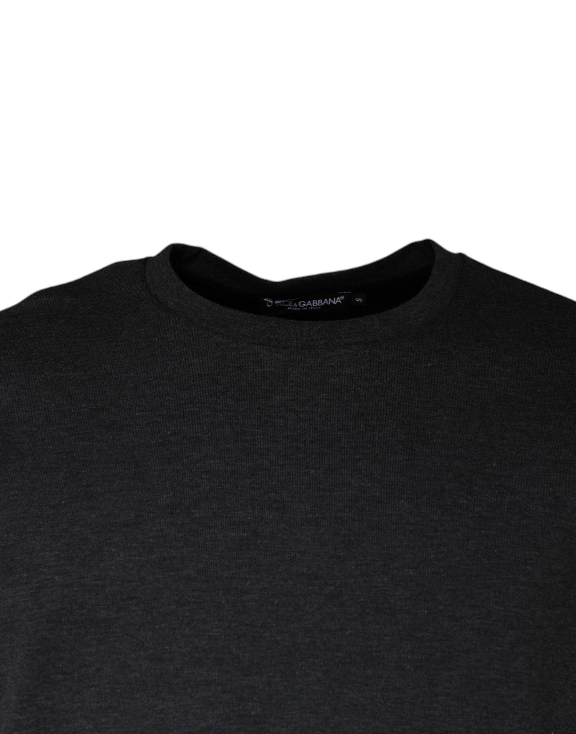Dolce &amp; Gabbana Dunkelgraues Camouflage-T-Shirt mit Rundhalsausschnitt