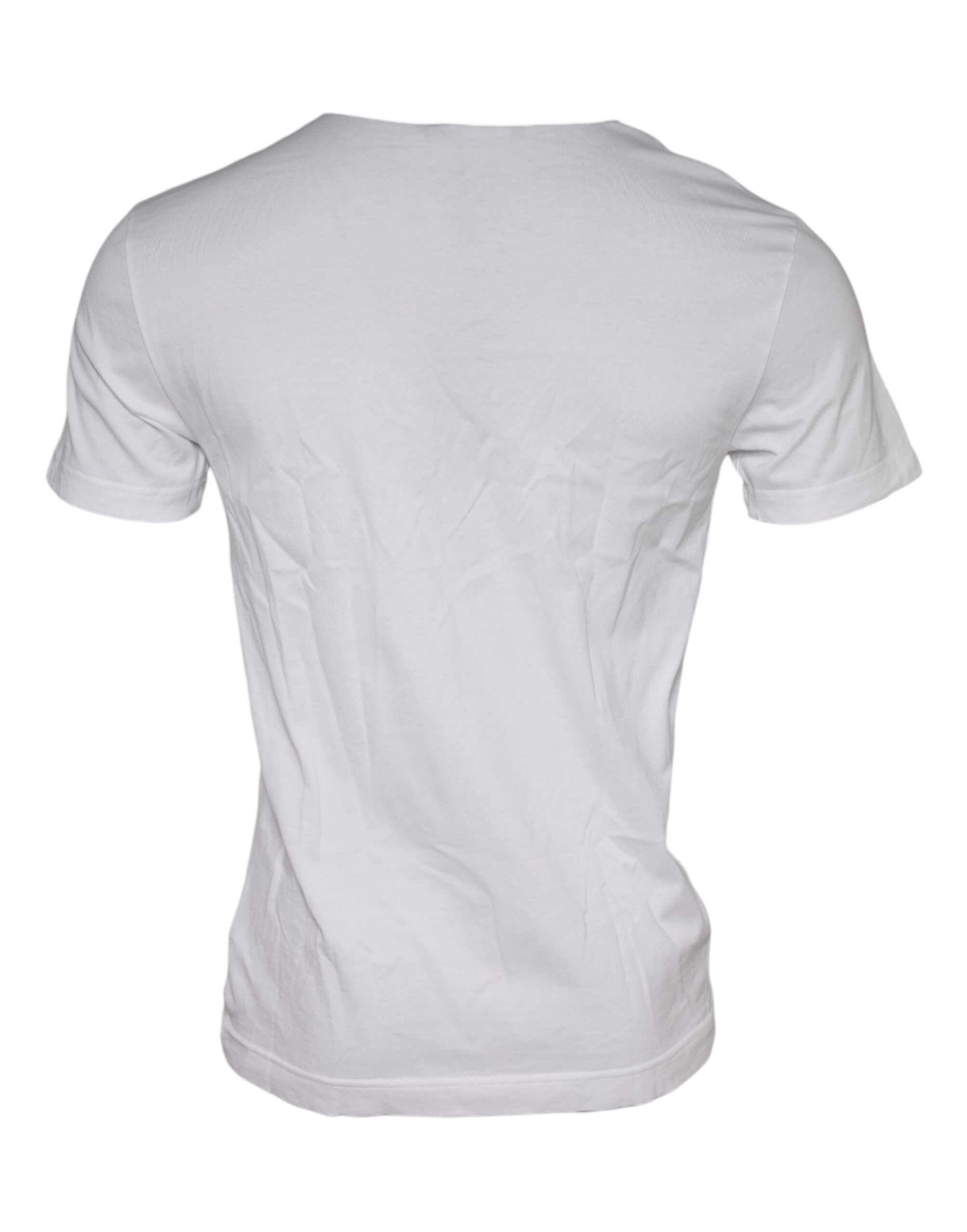 Dolce &amp; Gabbana – Weißes Baumwoll-T-Shirt mit Rundhalsausschnitt und grafischem Print