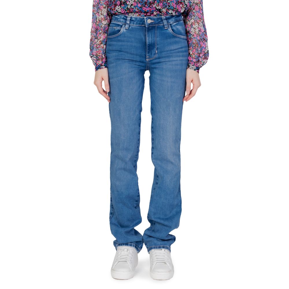 Blugi și pantaloni Guess albastru deschis din bumbac organic