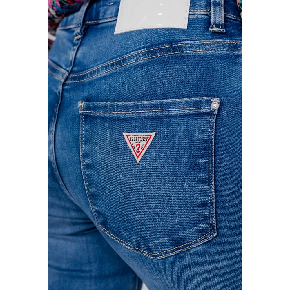 Blugi și pantaloni Guess albastru deschis din bumbac organic