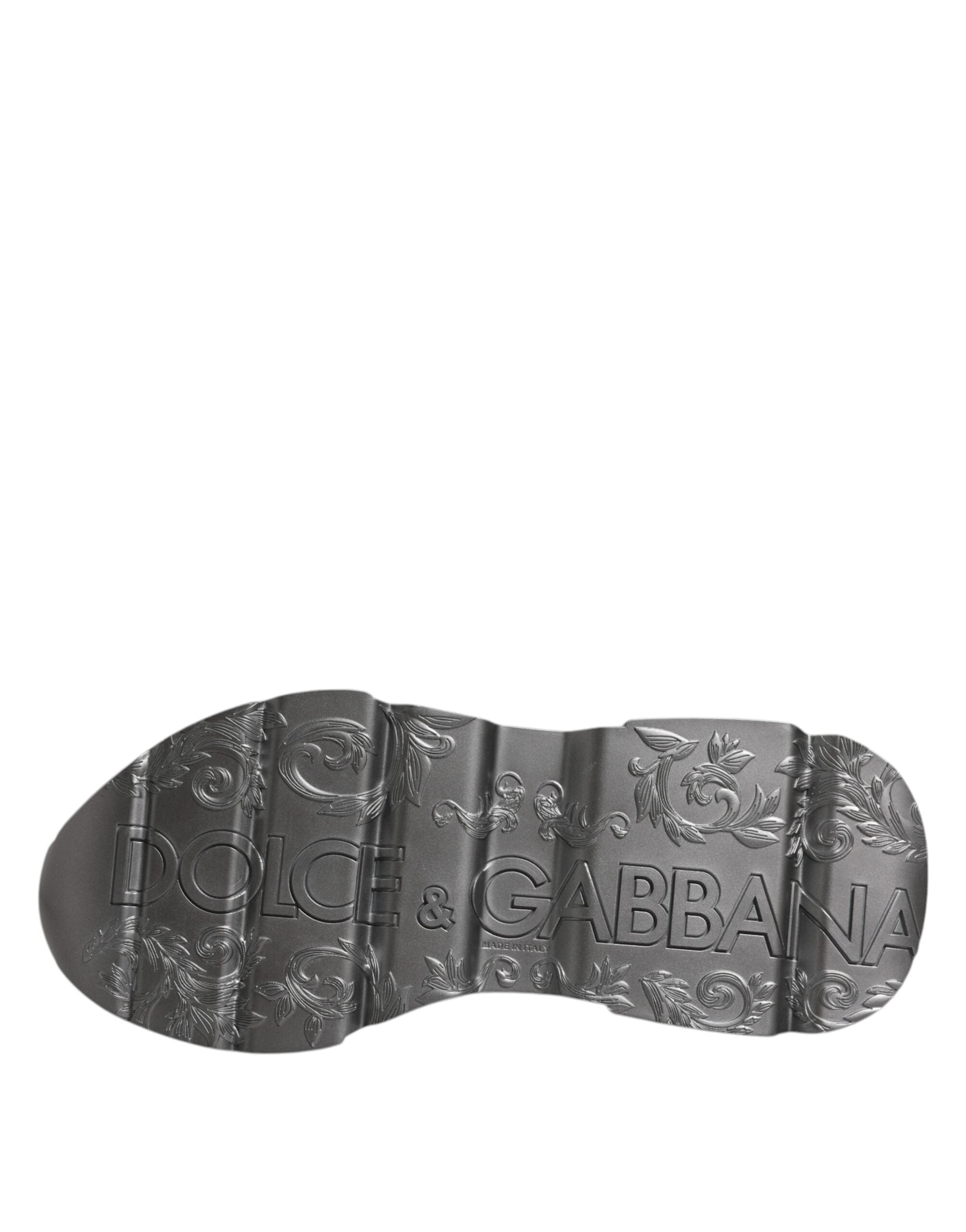 Dolce &amp; Gabbana – Daymaster – Sneaker aus Leder in Weiß und Silber