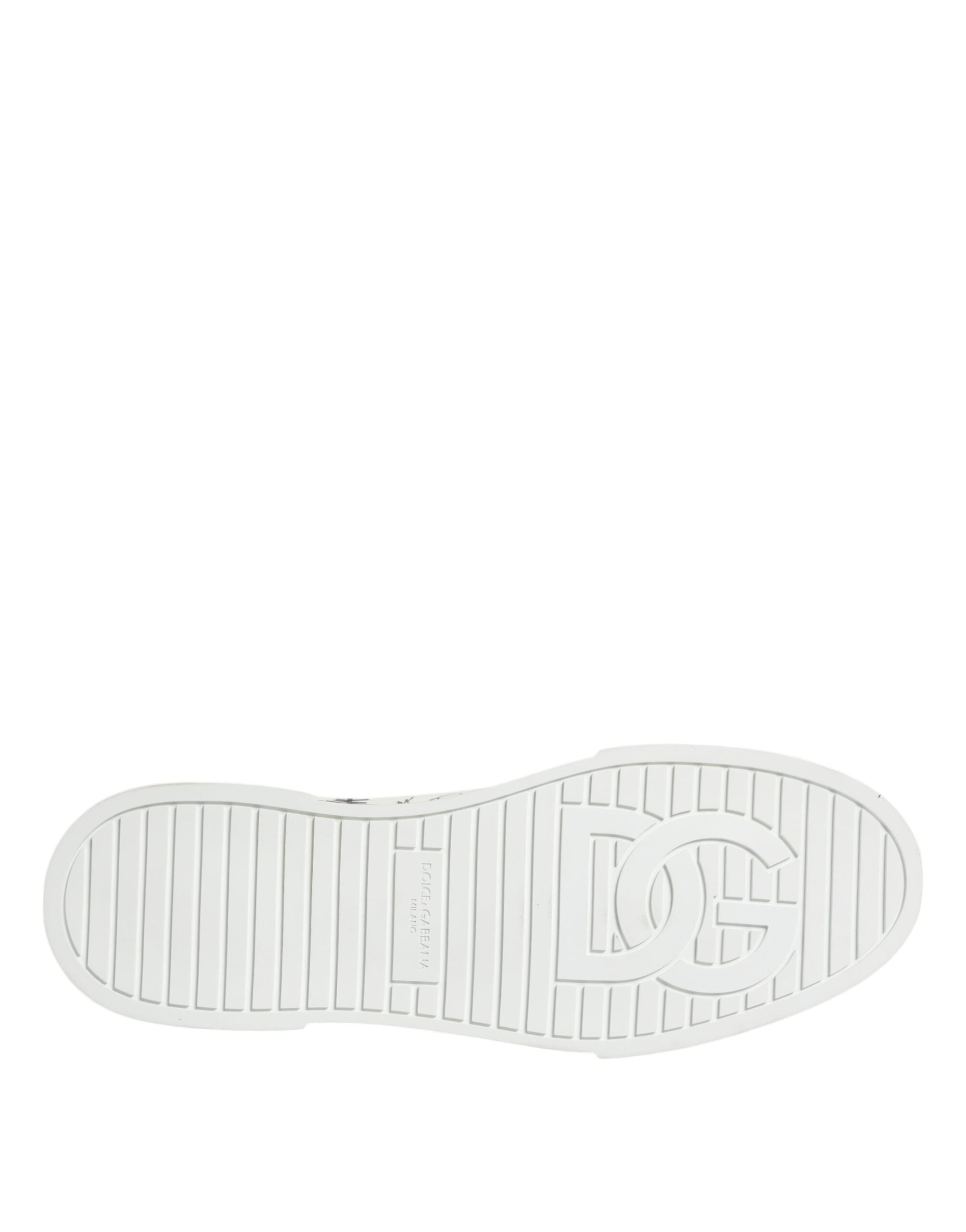 Dolce &amp; Gabbana – Weiße High-Top-Sneaker aus Baumwolle mit Graffiti-Motiv