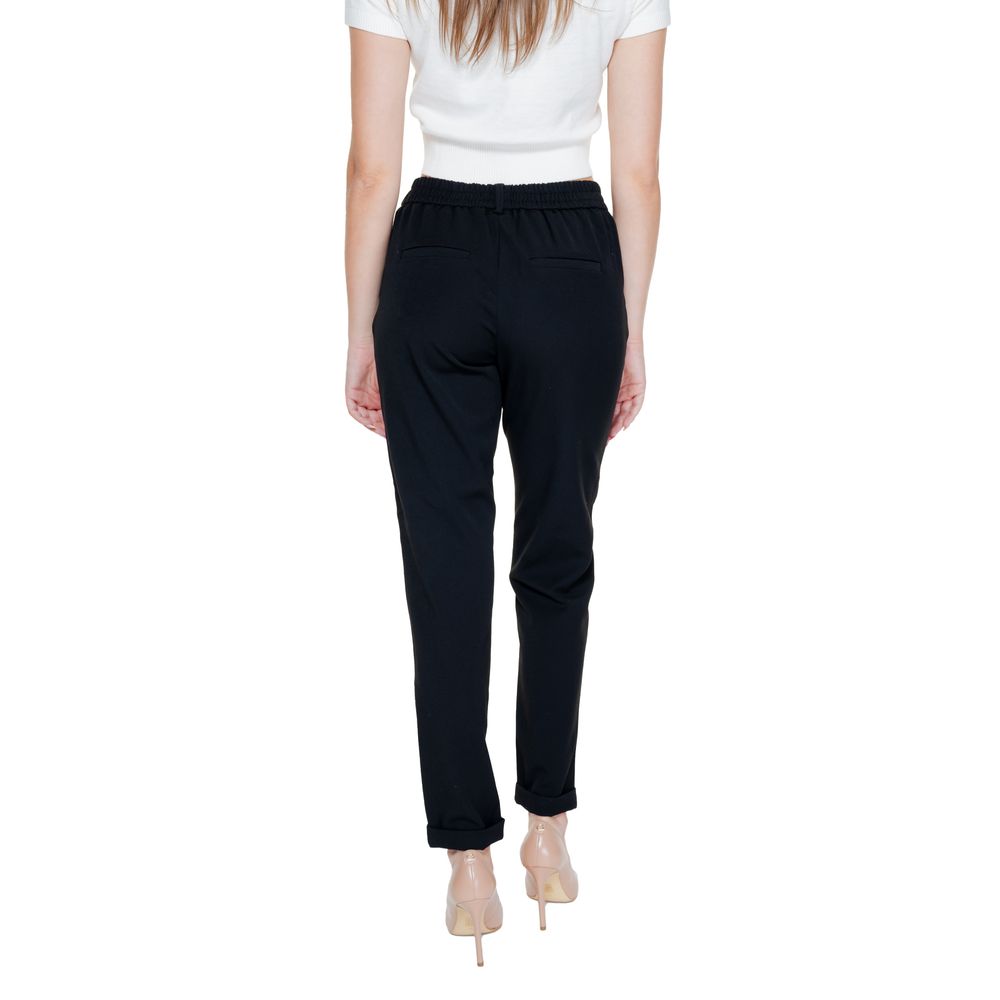 Pantaloni negri din poliester Vero Moda