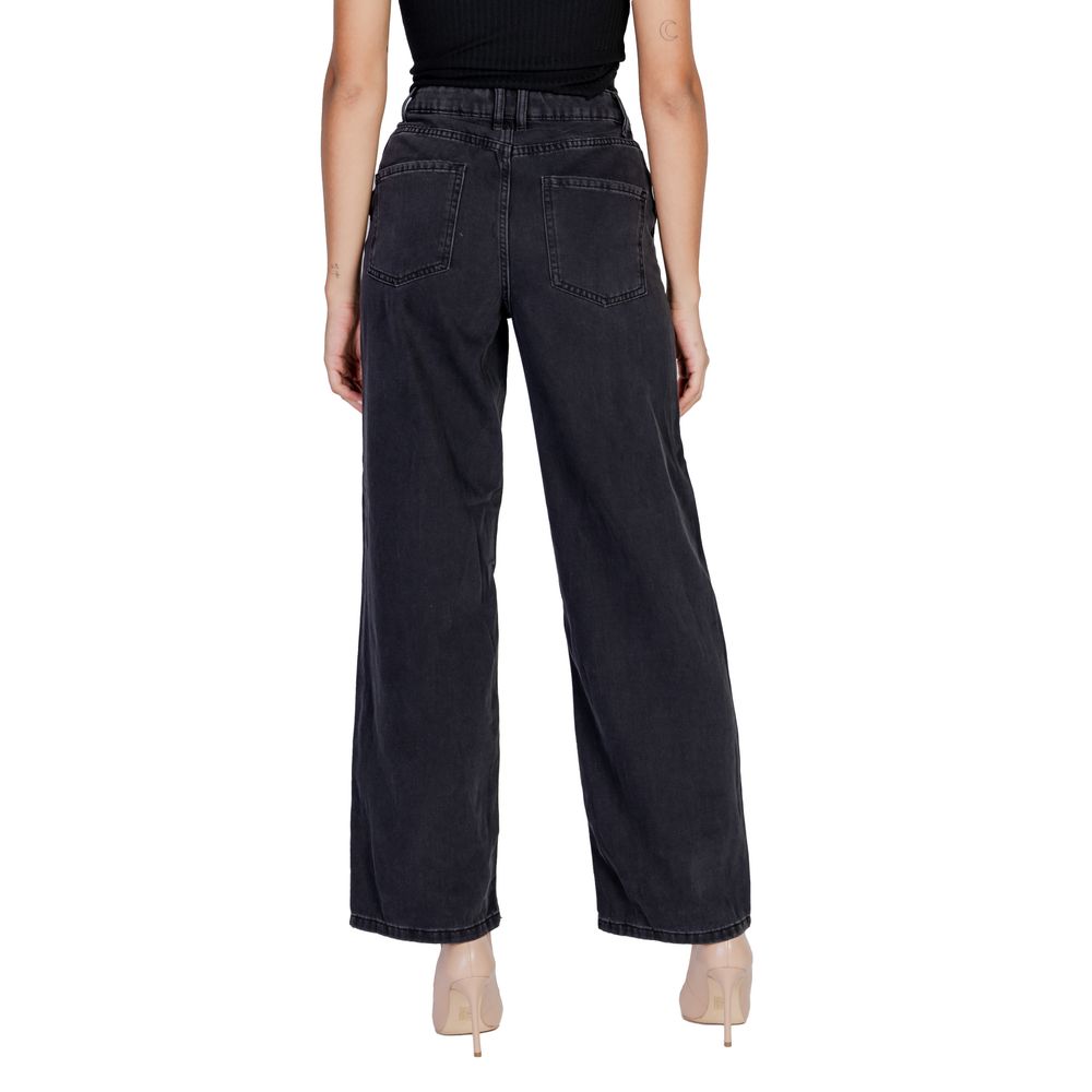 Jacqueline De Yong Schwarze Jeans und Hose aus Baumwolle