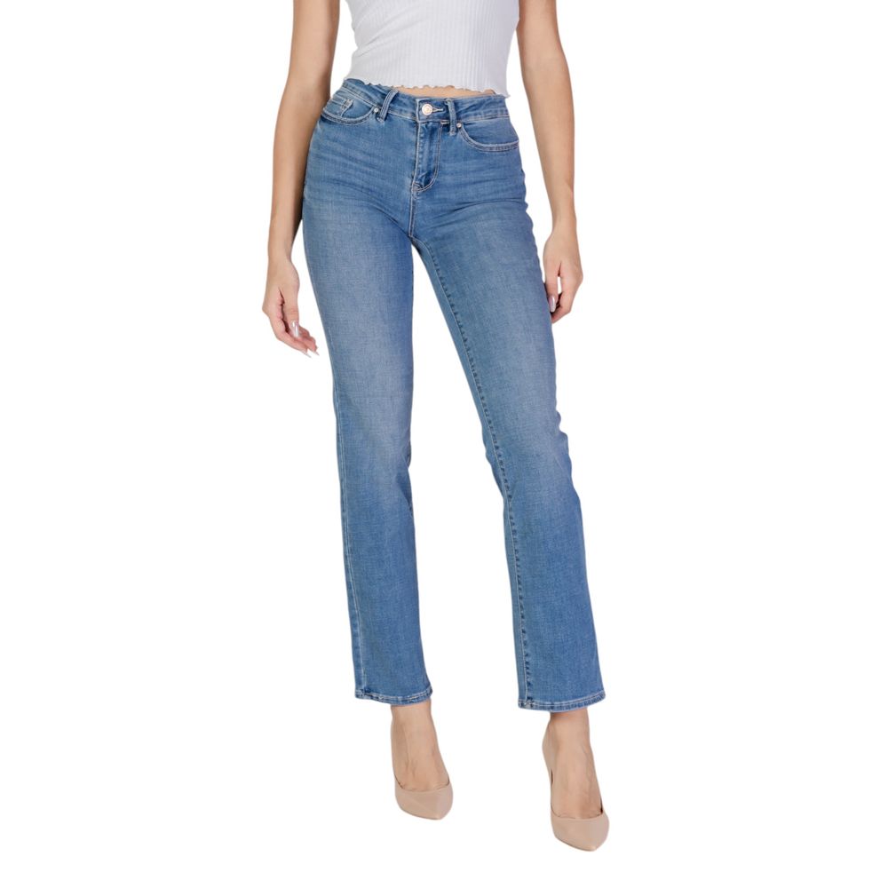 Blugi și pantaloni din bumbac albastru deschis Vero Moda