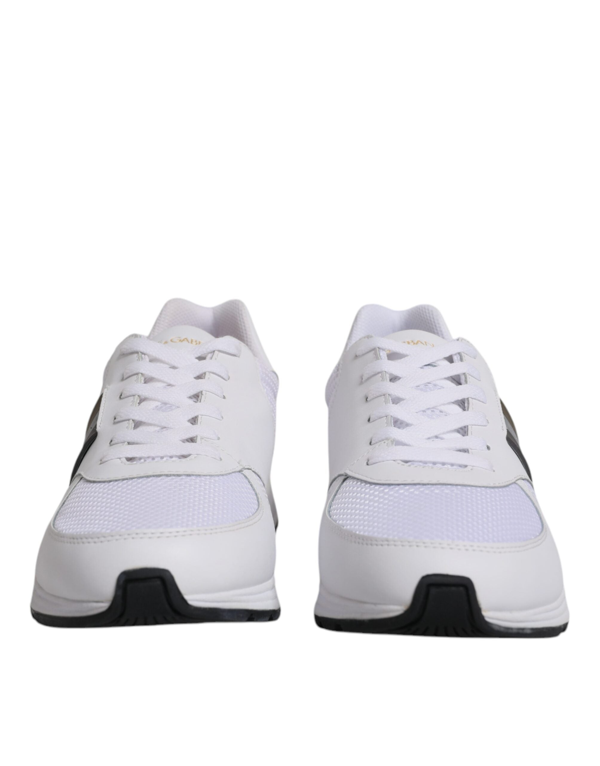 Dolce &amp; Gabbana Weißes Logo Leder Casual Herren Sneakers Schuhe