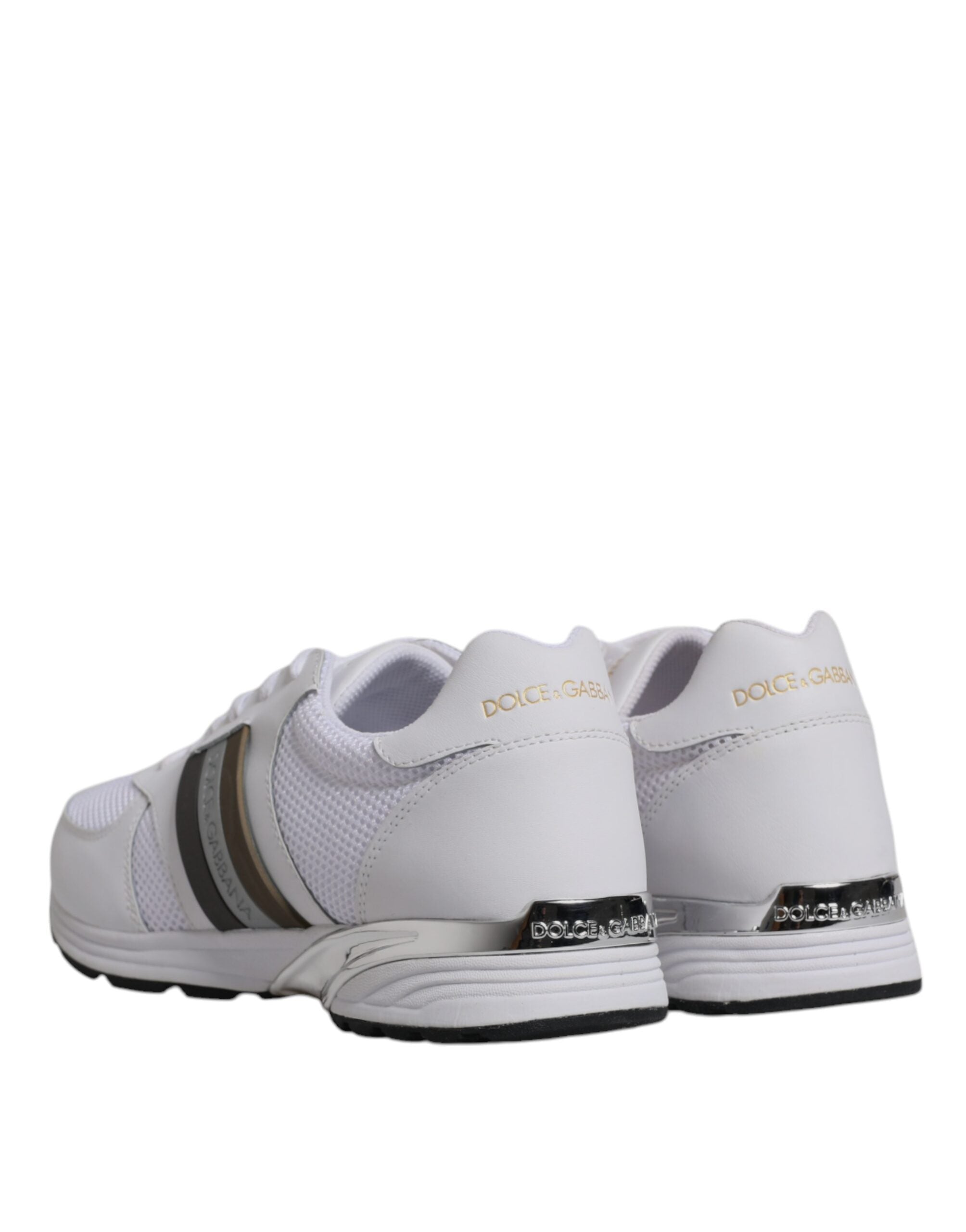 Dolce &amp; Gabbana Weißes Logo Leder Casual Herren Sneakers Schuhe