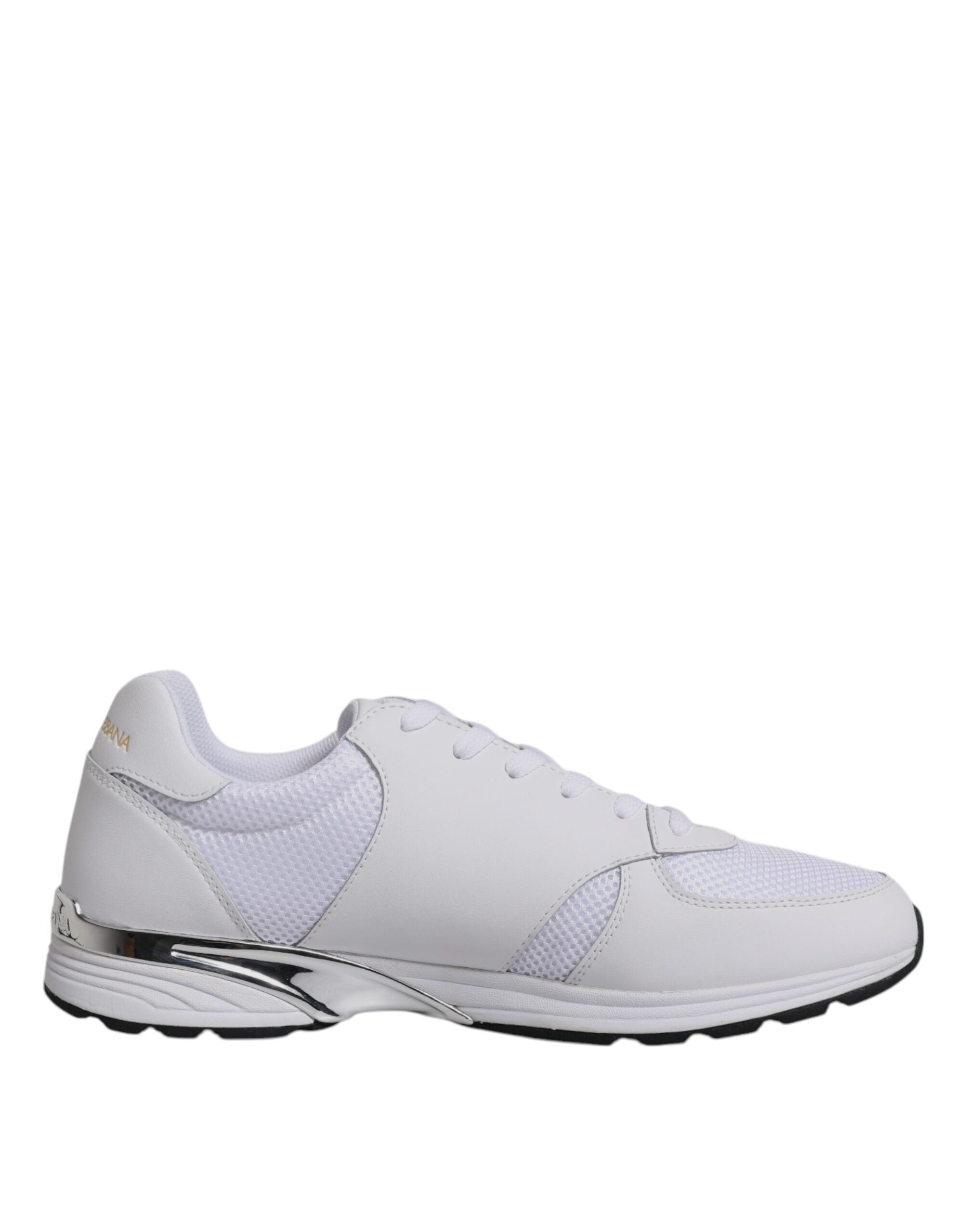 Dolce &amp; Gabbana Weißes Logo Leder Casual Herren Sneakers Schuhe