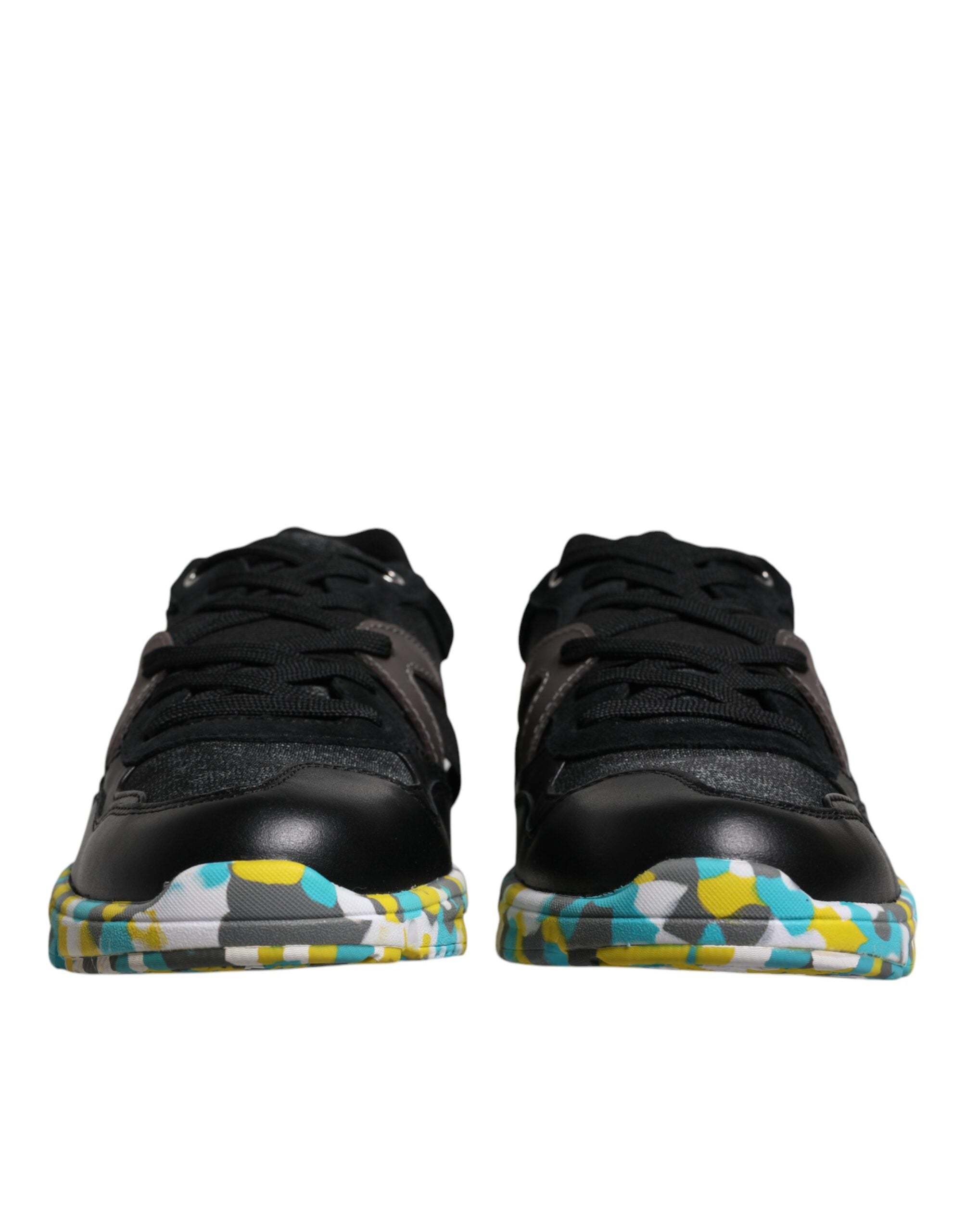 Dolce &amp; Gabbana Schwarze Polyester Low Top Herren Sneakers Schuhe