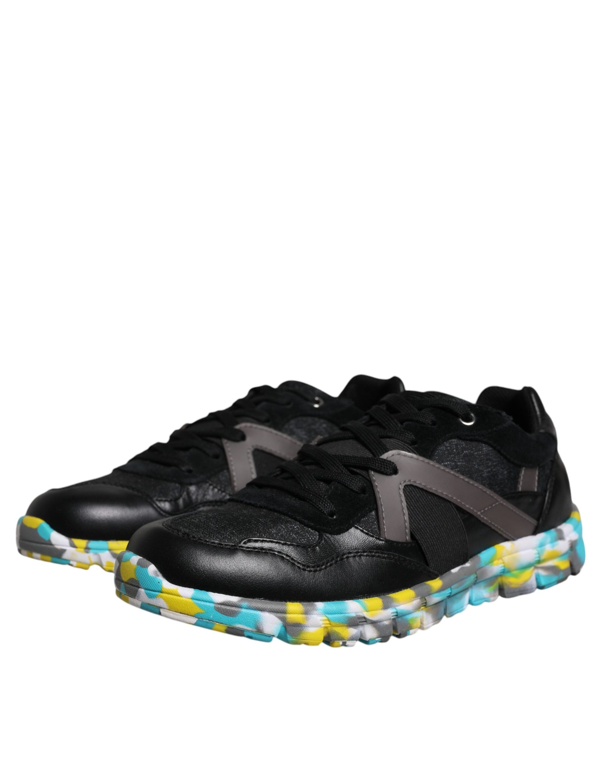 Dolce &amp; Gabbana Schwarze Polyester Low Top Herren Sneakers Schuhe