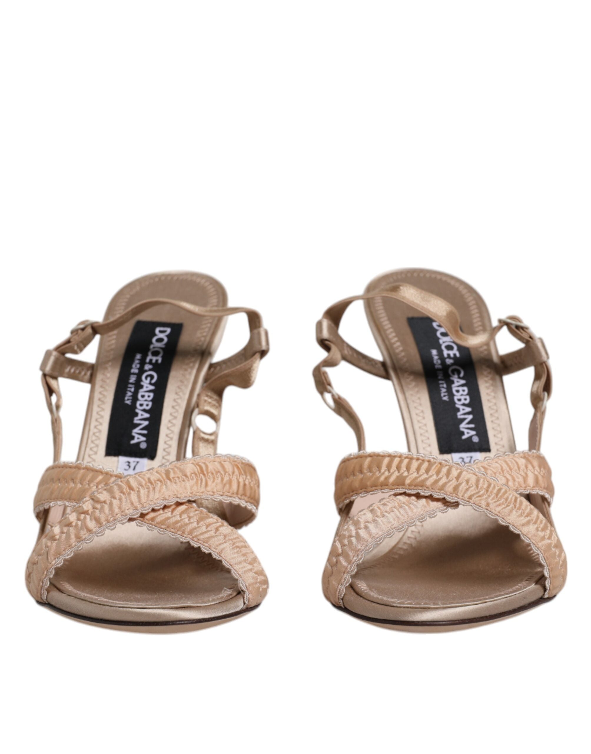 Sandale Dolce &amp; Gabbana Keira bej cu toc slingback