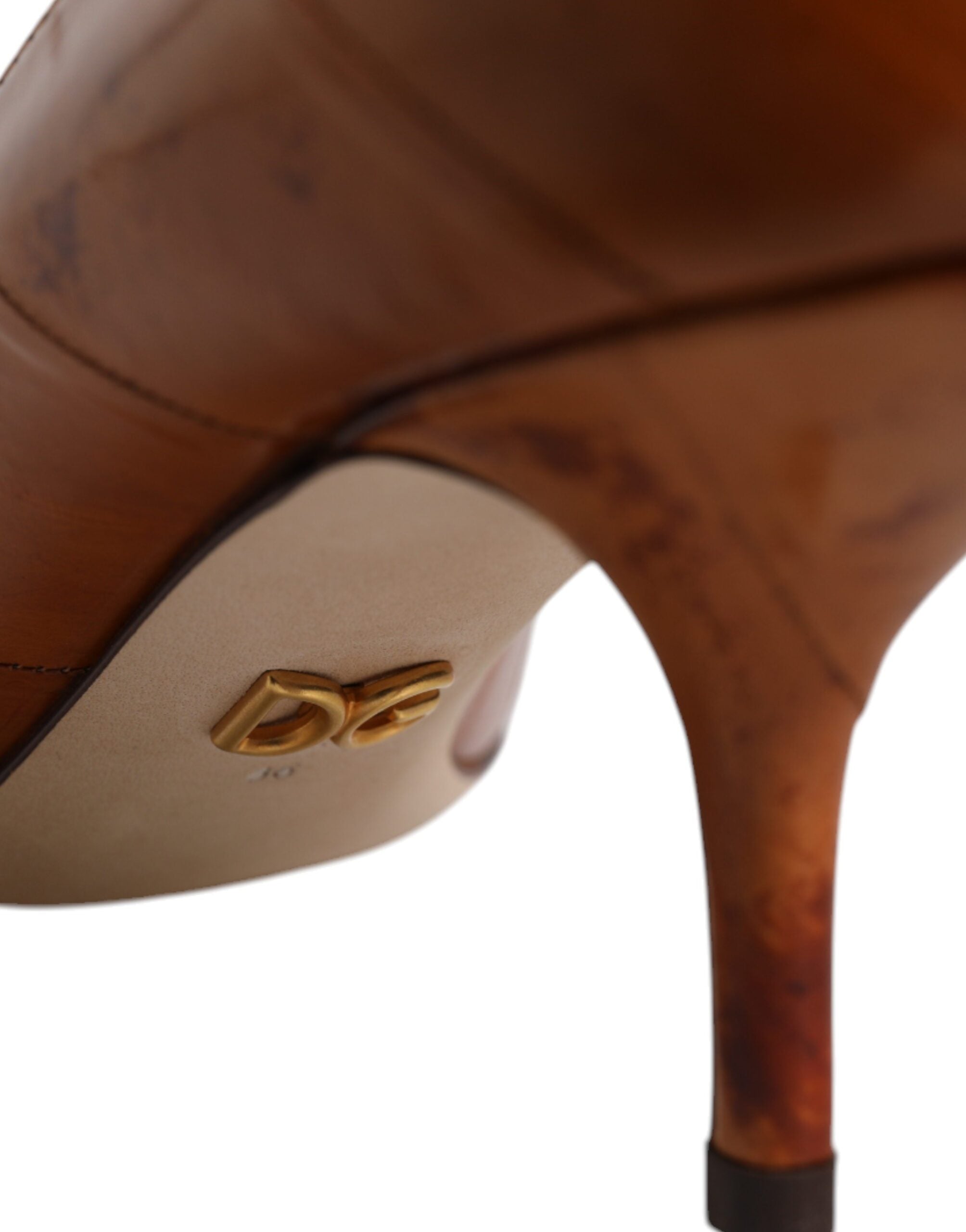 Dolce &amp; Gabbana – Pumps aus braunem Leder mit Kitten Heels