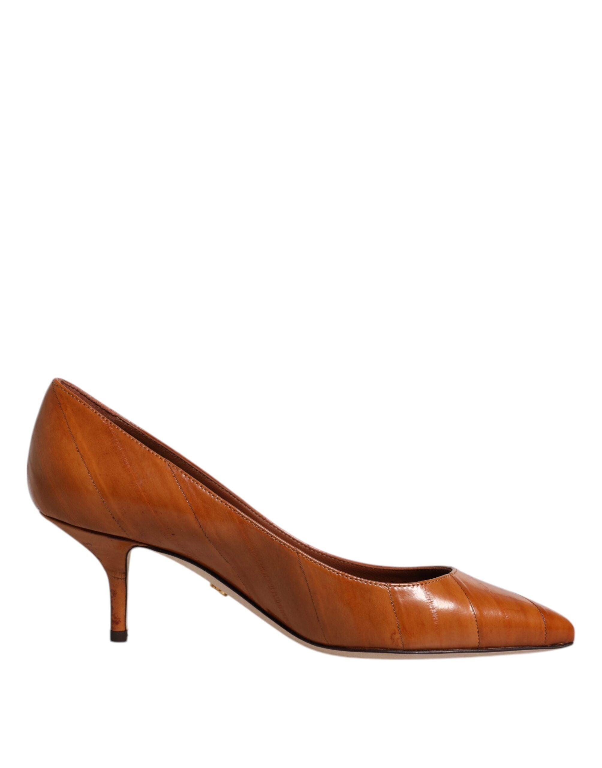Dolce &amp; Gabbana – Pumps aus braunem Leder mit Kitten Heels