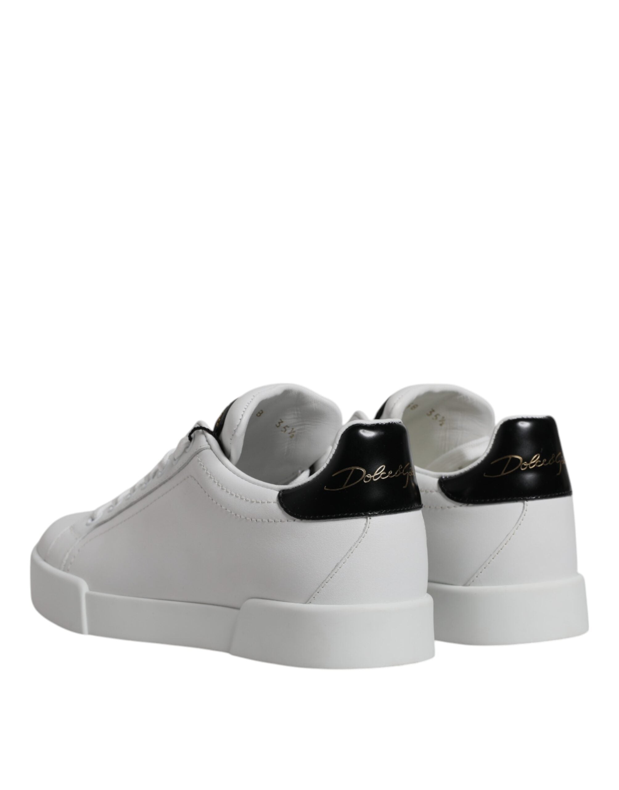 Dolce &amp; Gabbana Klassische Low-Top-Sneakers aus weißem Leder