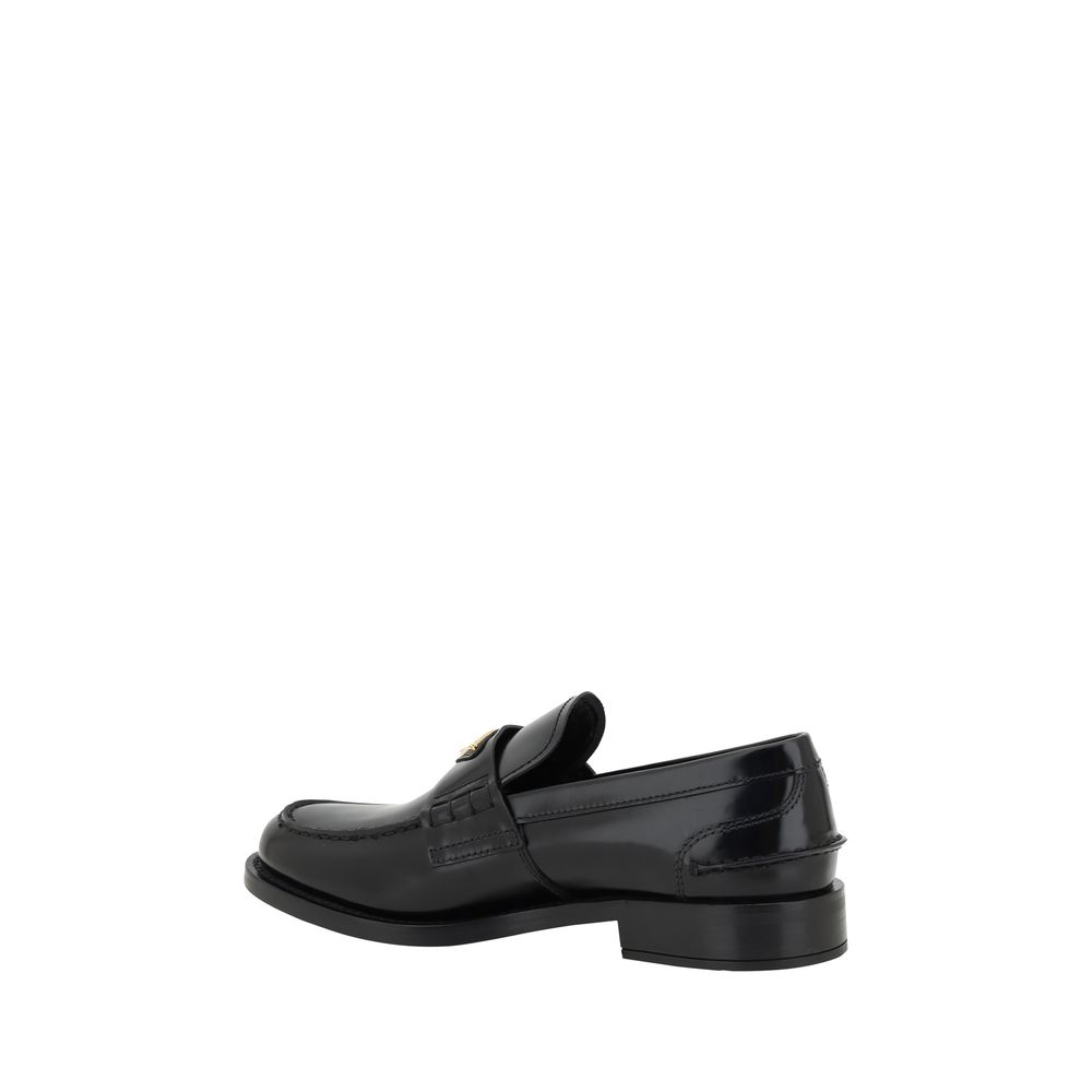 Mocasini Prada din piele neagră cu logo