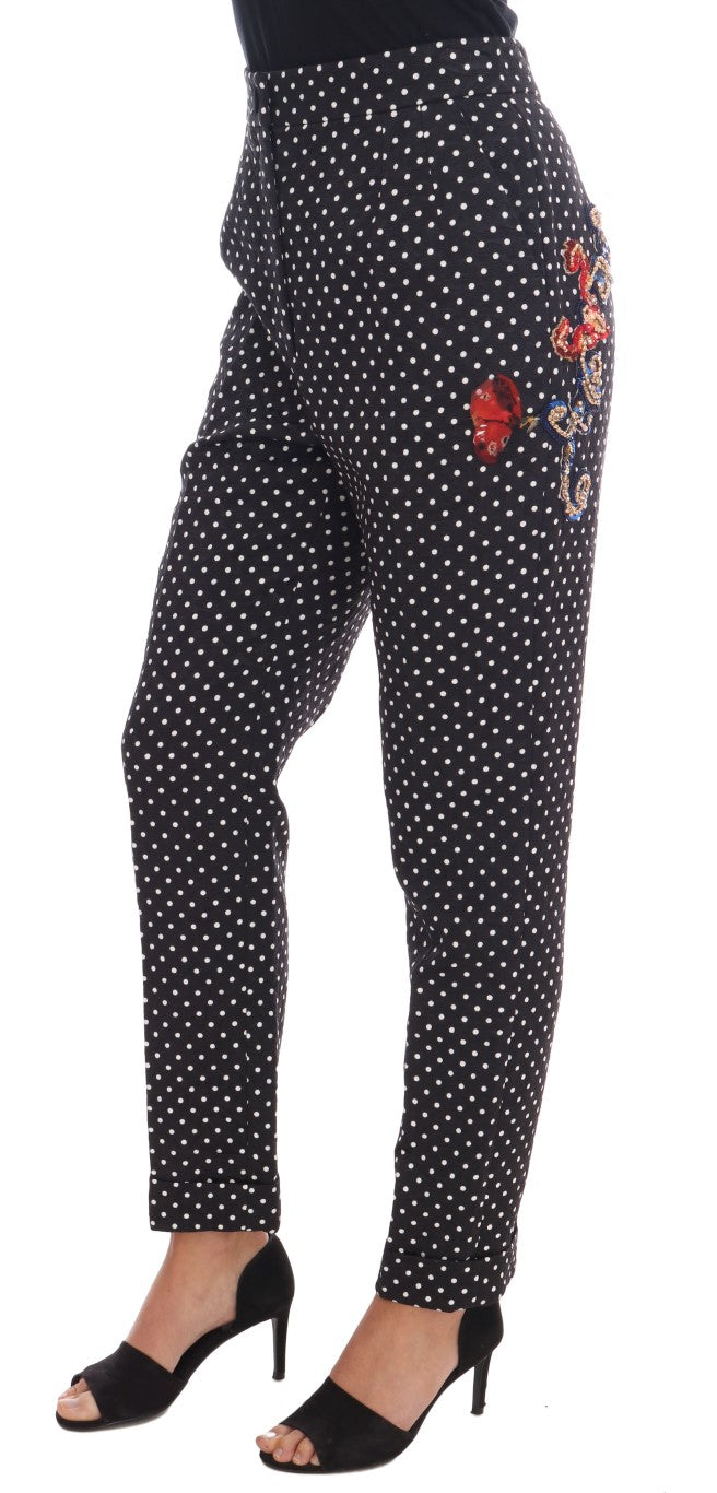 Dolce &amp; Gabbana – Elegante Hose mit Polka Dot-Verzierung