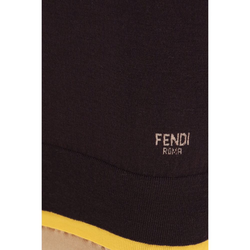 Rochie mini cu guler înalt Fendi