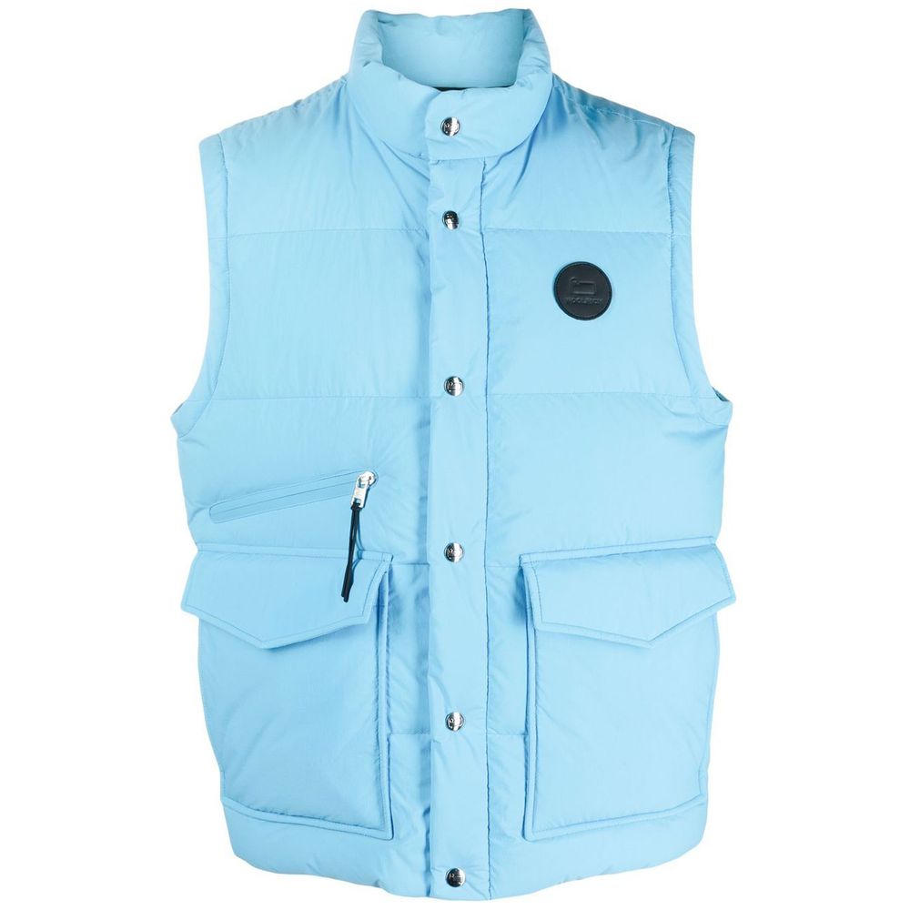 Vestă Woolrich albastru deschis din poliester pentru bărbați