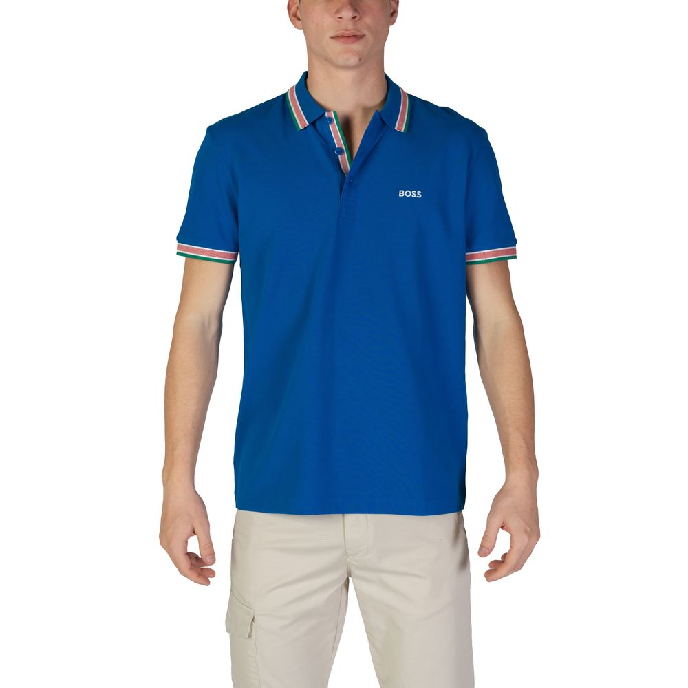 Tricou polo Hugo Boss albastru din bumbac