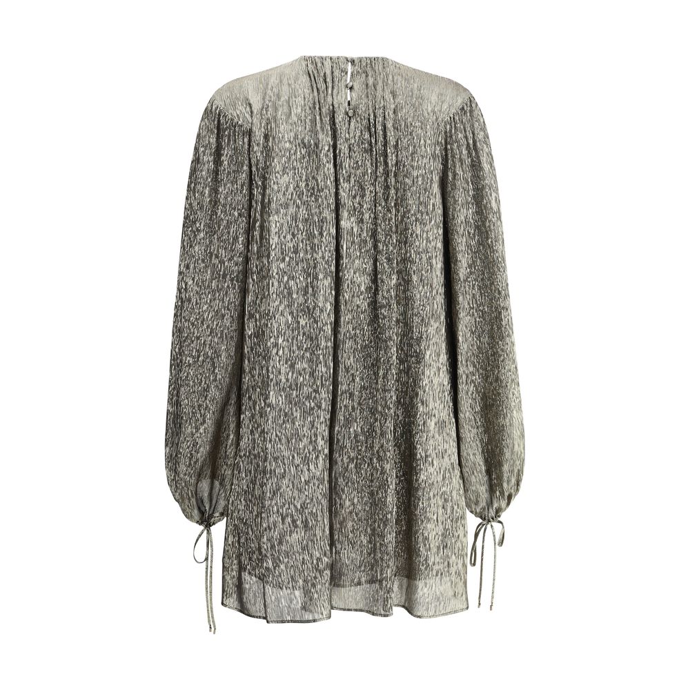Rochie mini Chloé din mătase lamé