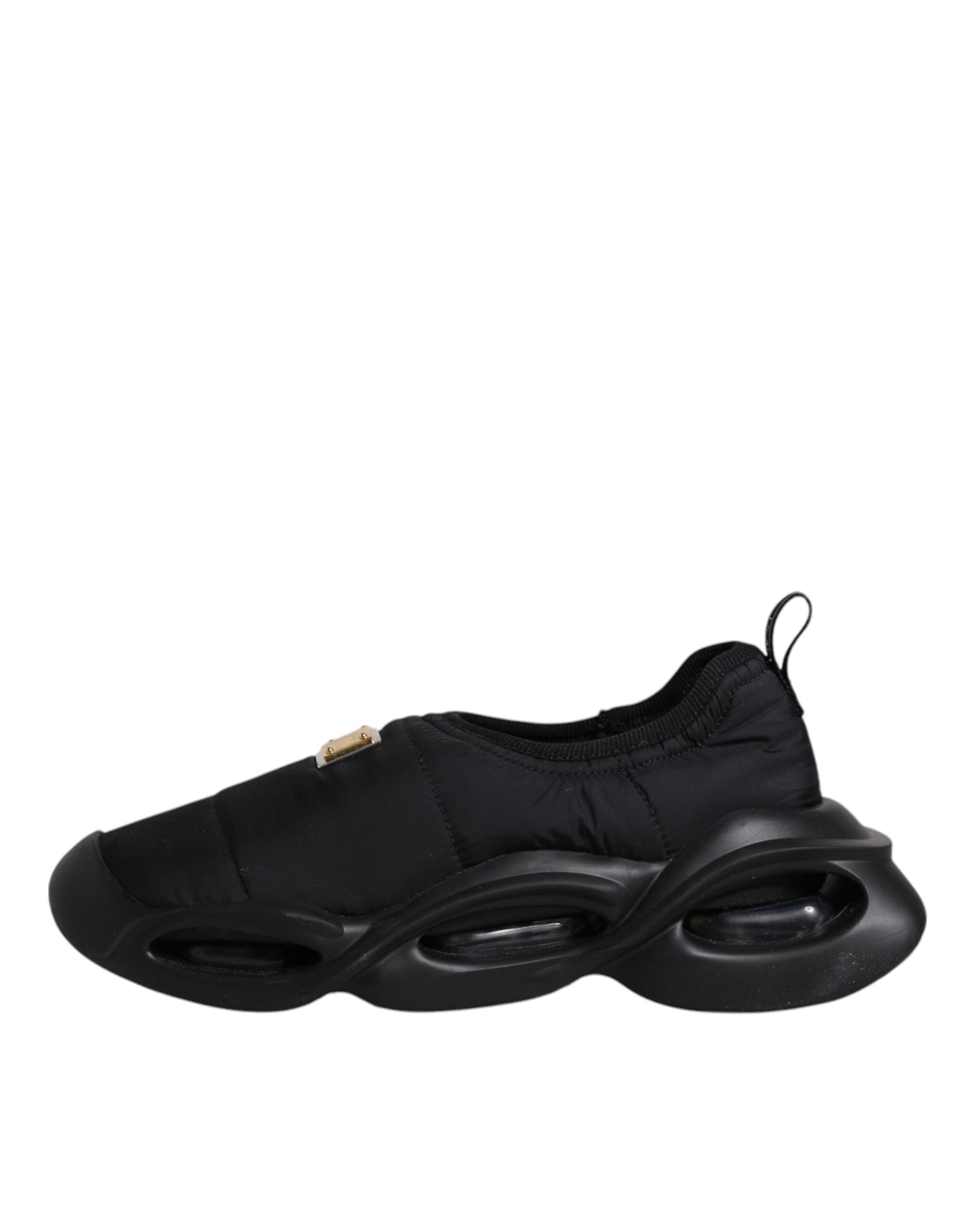 Dolce &amp; Gabbana – Schwarze Slip-On-Wave-Low-Top-Sneakers für Herren