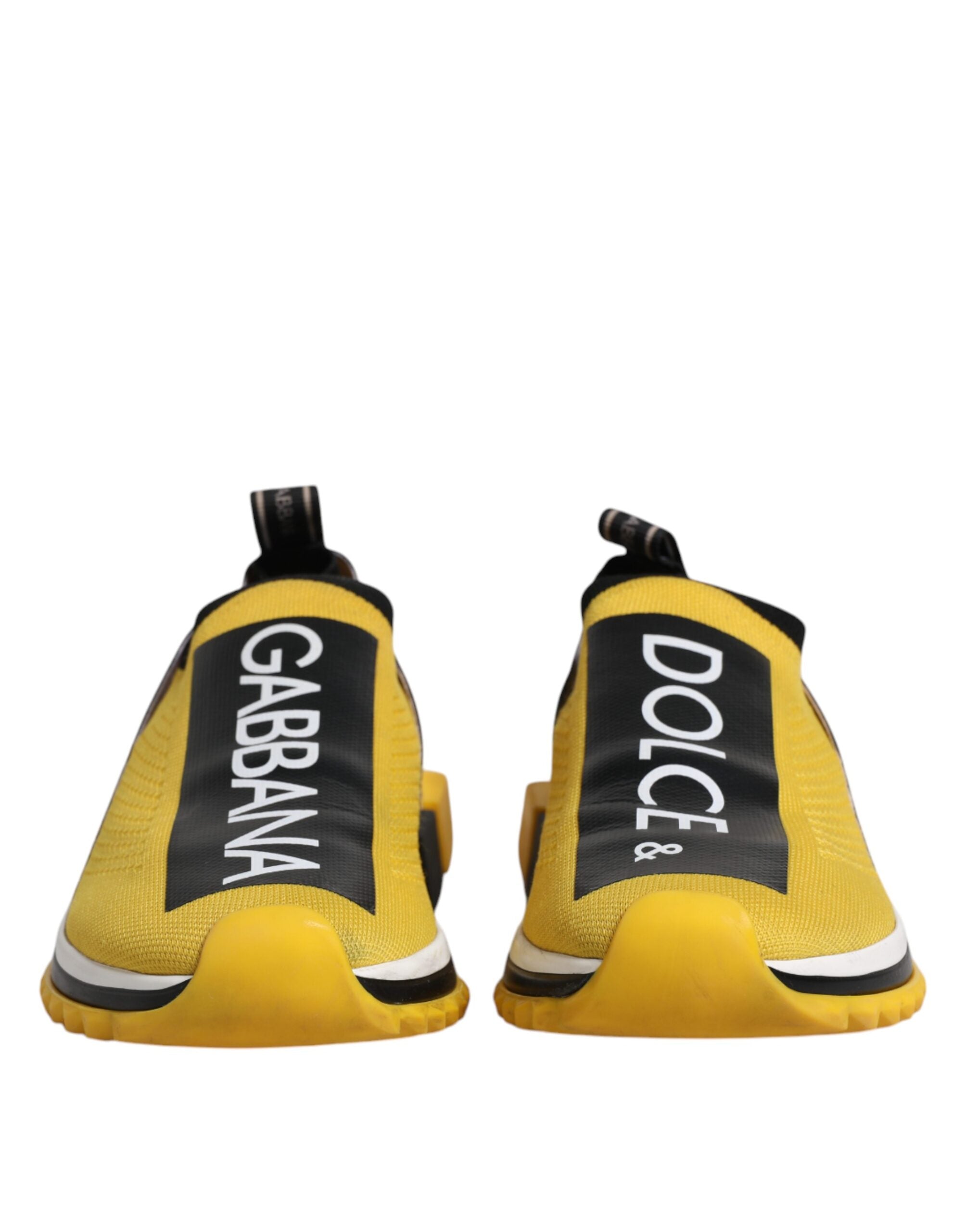Dolce &amp; Gabbana Gelb-Schwarze Slip-On-Sorrento-Sneaker-Schuhe