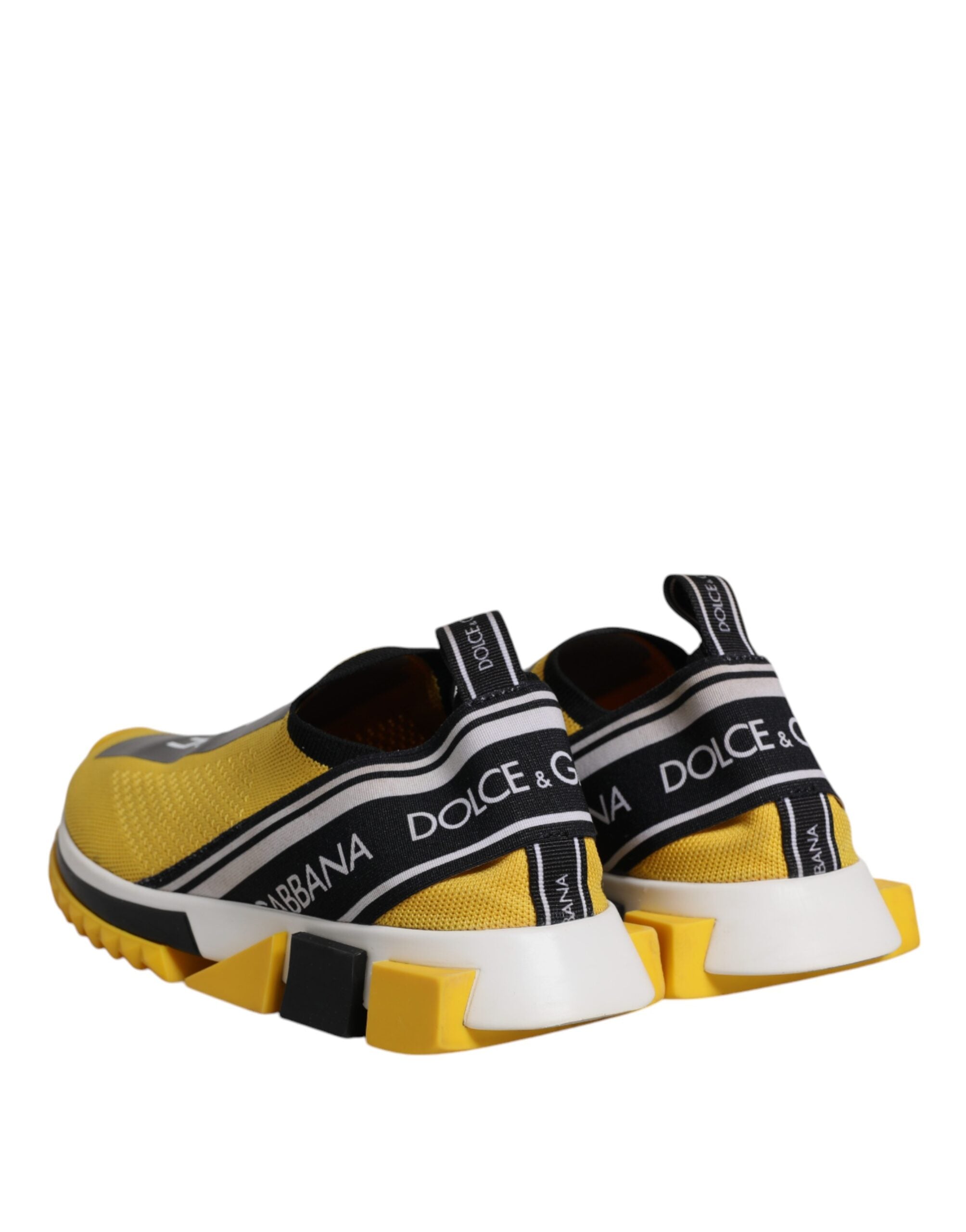 Dolce &amp; Gabbana Gelb-Schwarze Slip-On-Sorrento-Sneaker-Schuhe