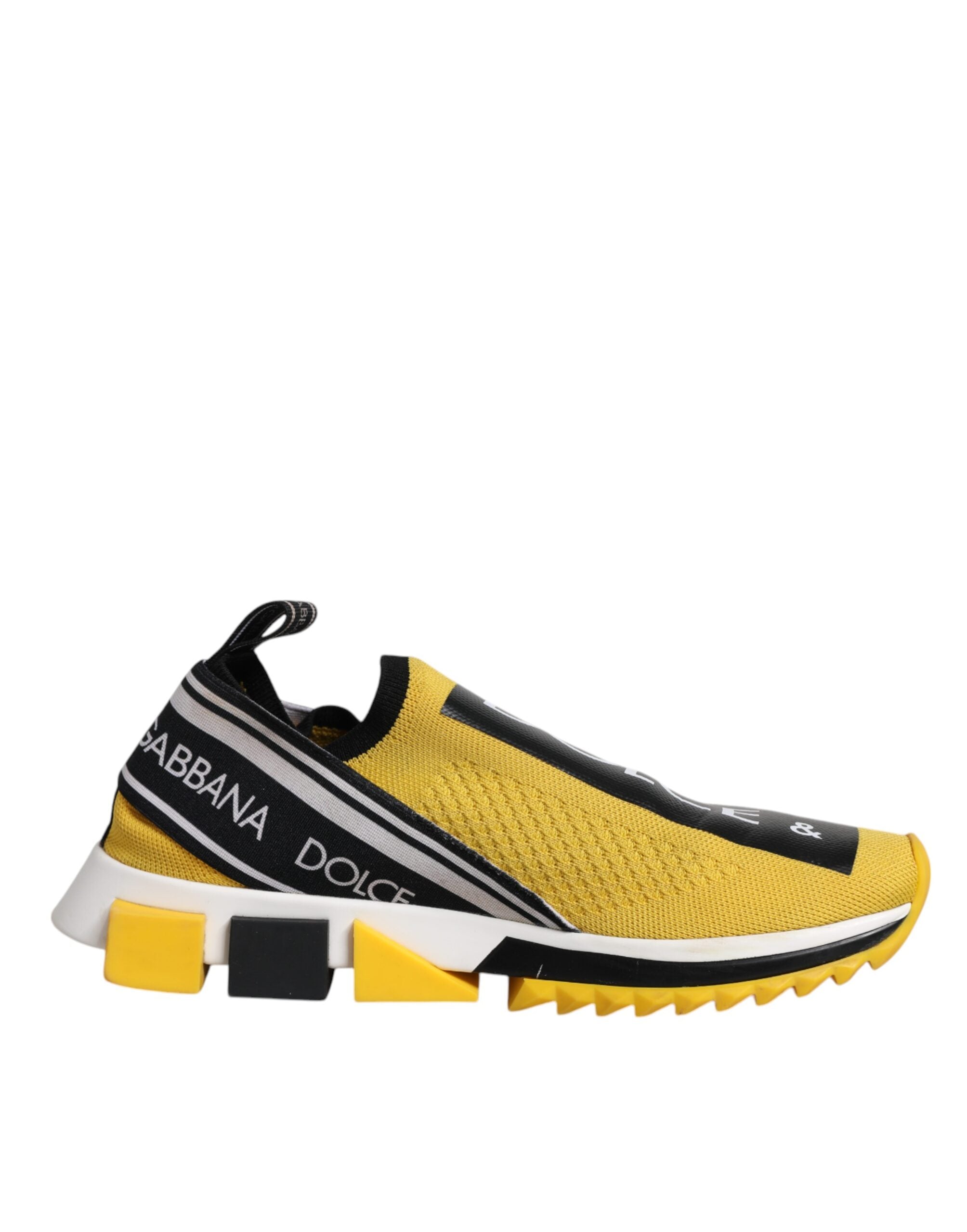 Dolce &amp; Gabbana Gelb-Schwarze Slip-On-Sorrento-Sneaker-Schuhe