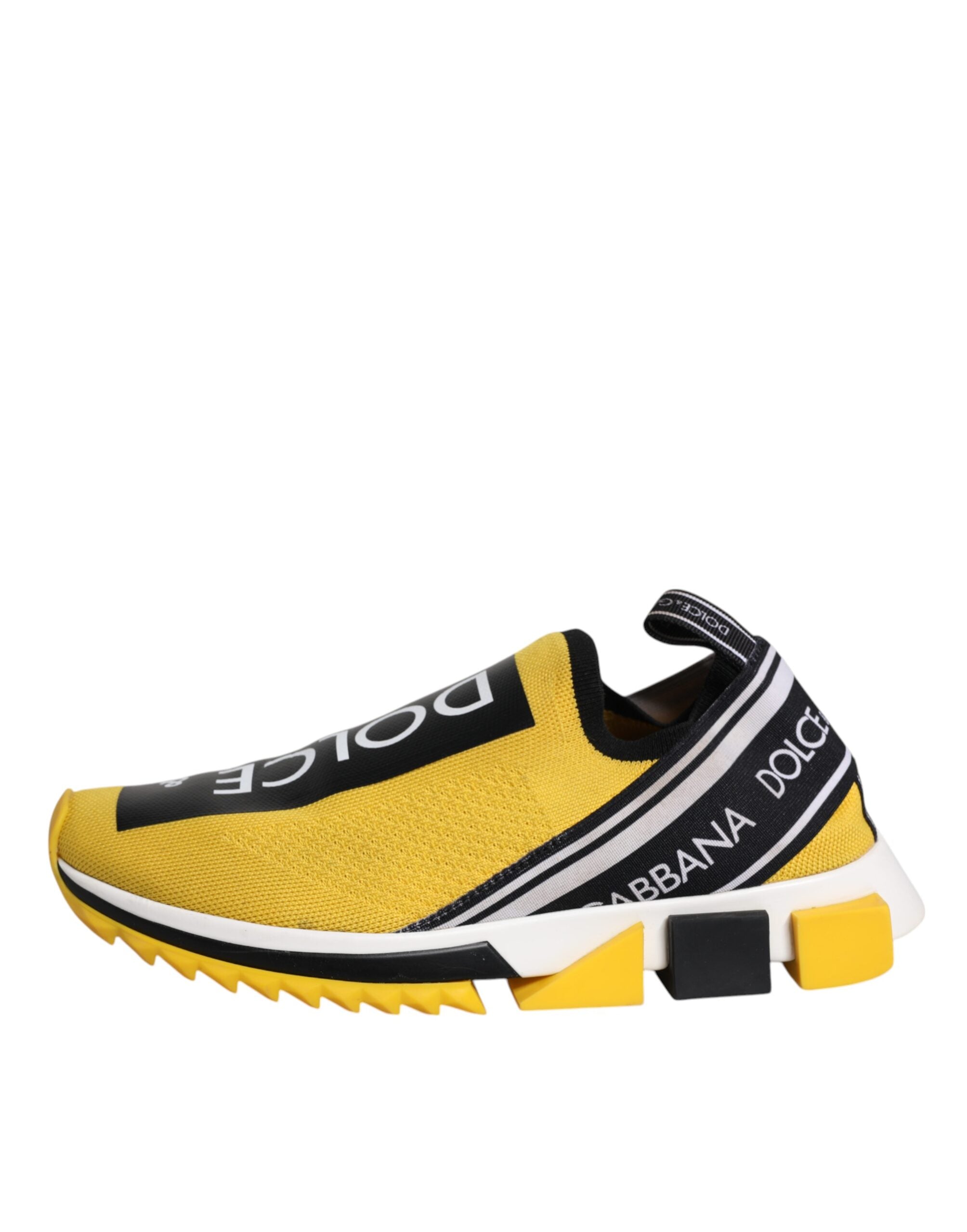 Dolce &amp; Gabbana Gelb-Schwarze Slip-On-Sorrento-Sneaker-Schuhe