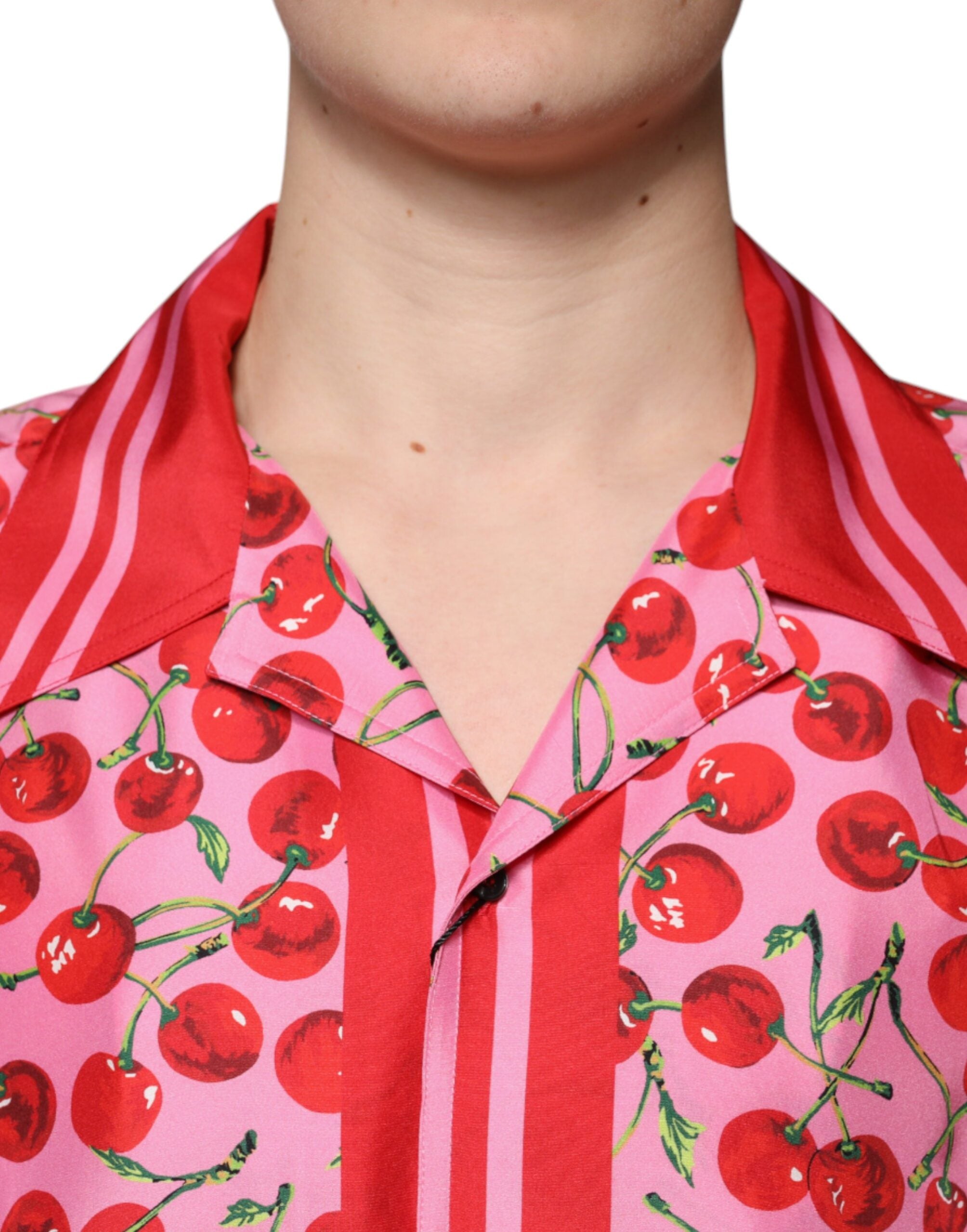 Dolce &amp; Gabbana – Freizeithemd aus Seide mit Knopfleiste in Kirschrot