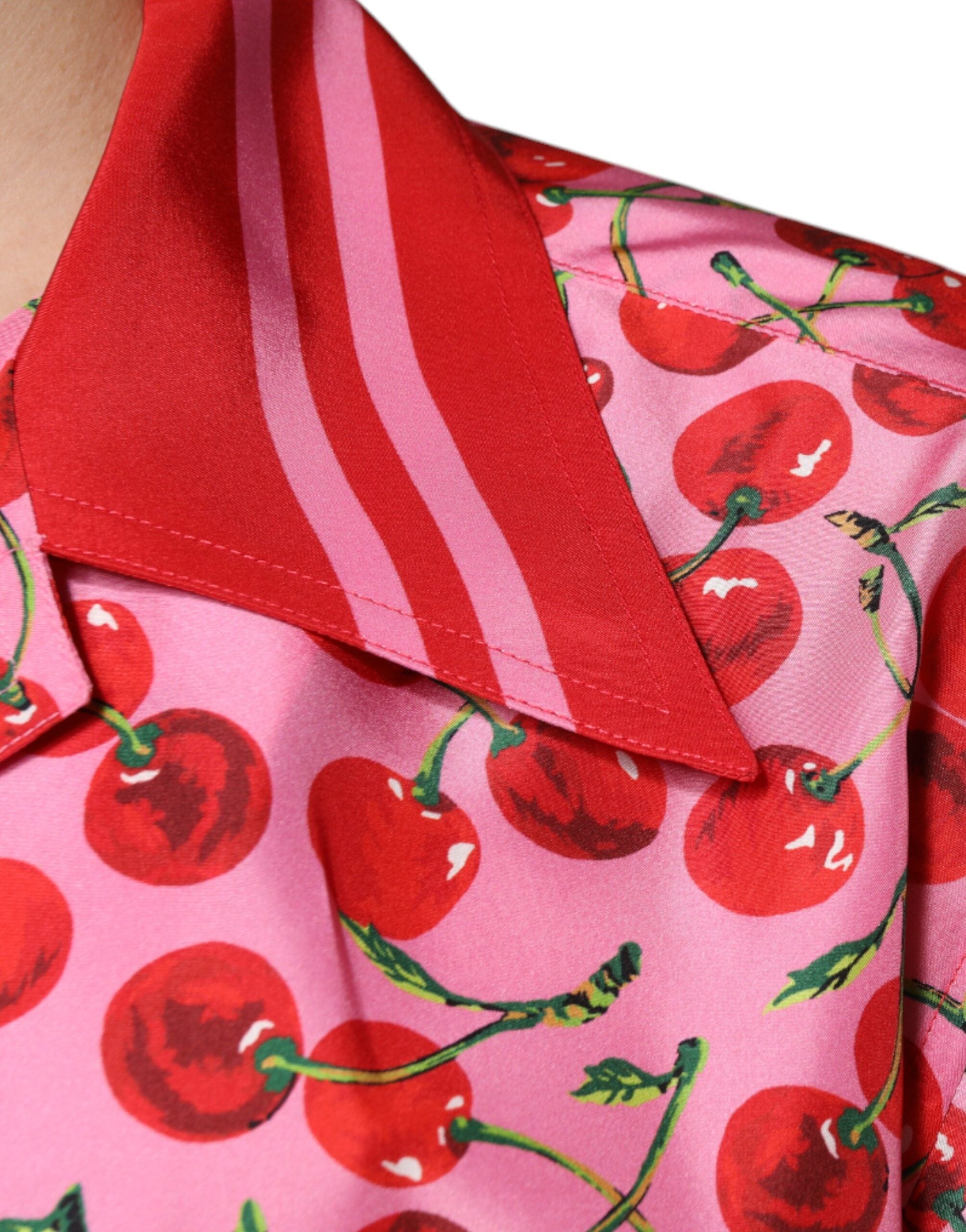 Dolce &amp; Gabbana – Freizeithemd aus Seide mit Knopfleiste in Kirschrot