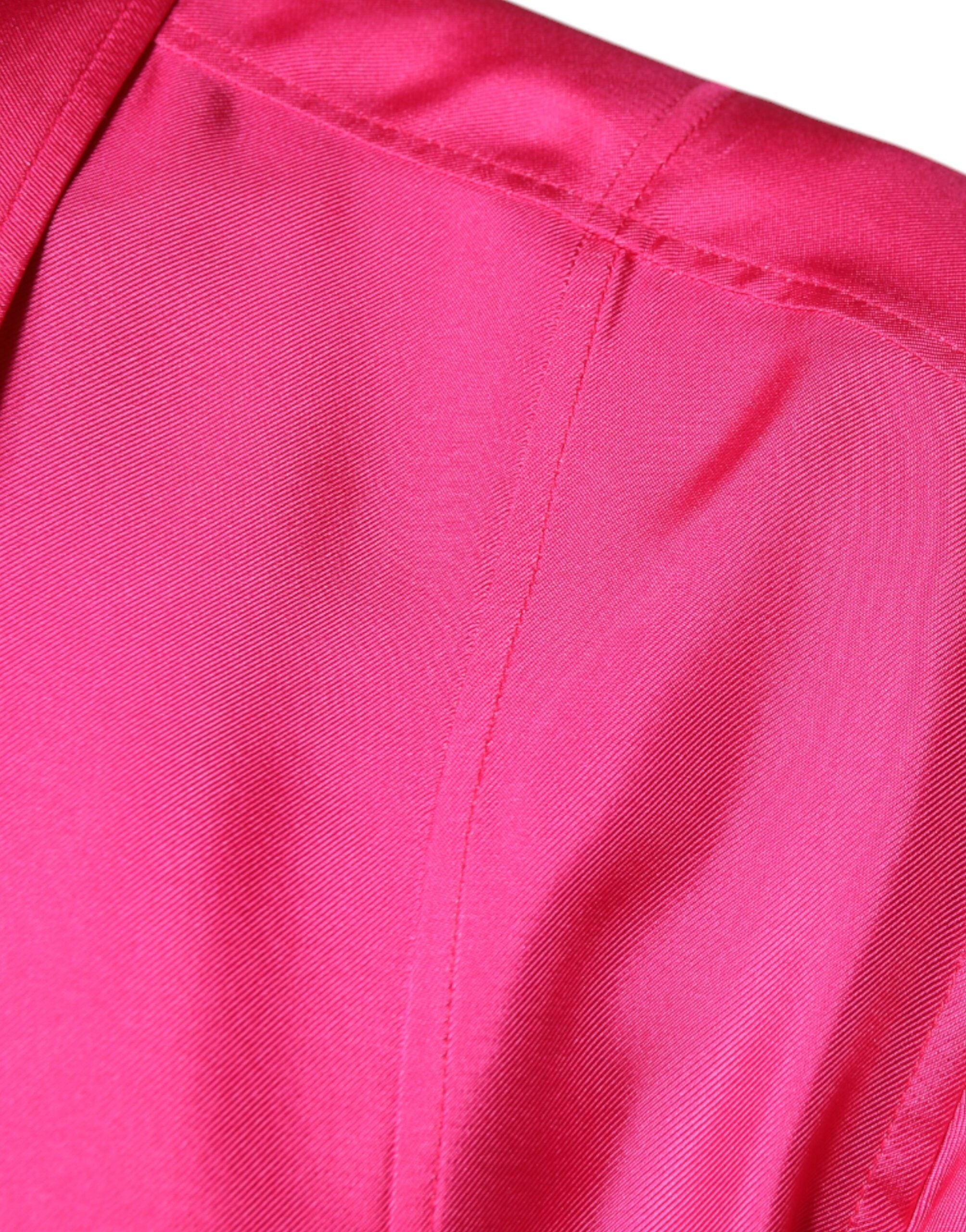 Dolce &amp; Gabbana Herrenhemd mit Button-Down-Kragen aus Seide in Rosa