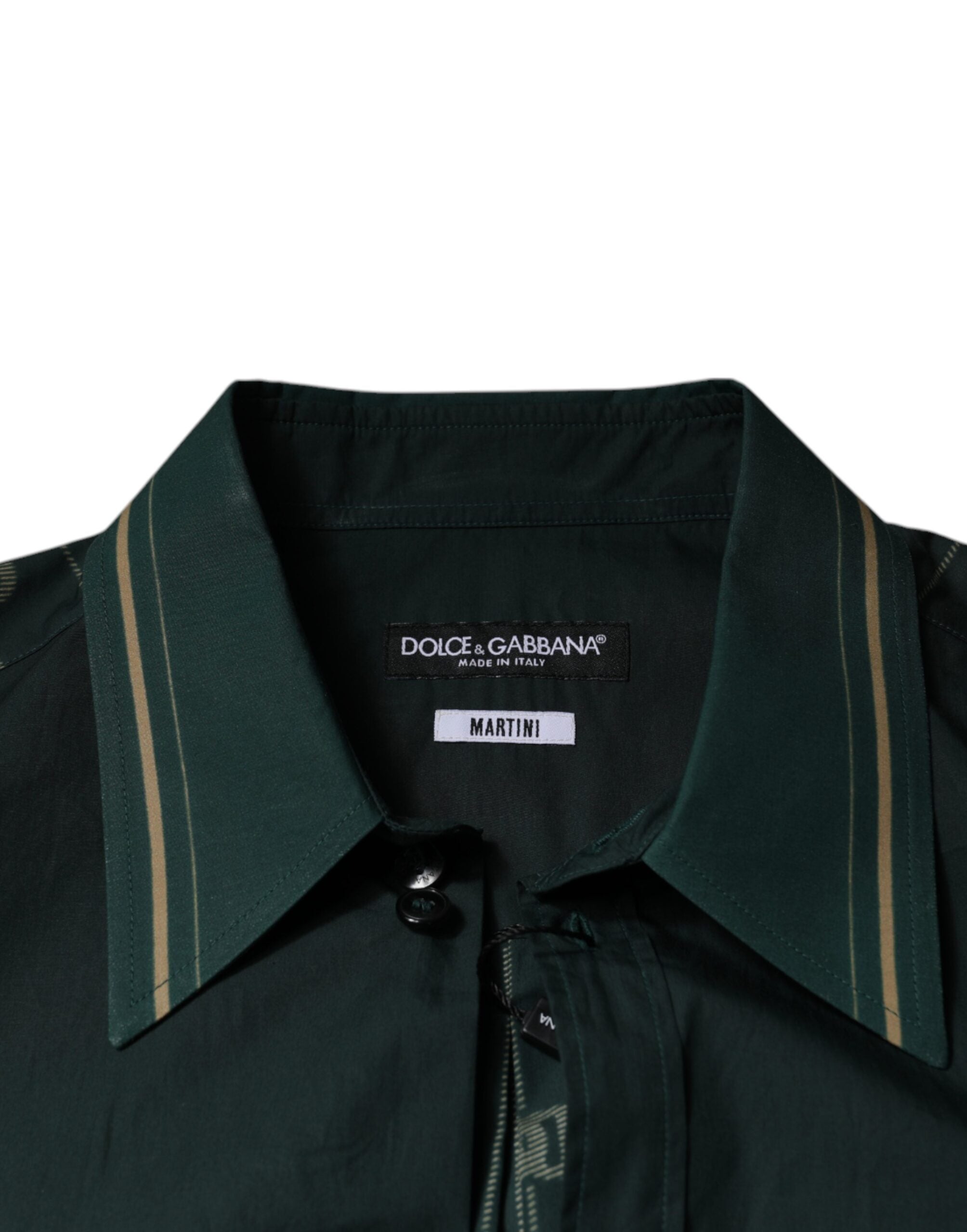 Dolce &amp; Gabbana Grünes Langarm-Freizeithemd MARTINI mit Logo