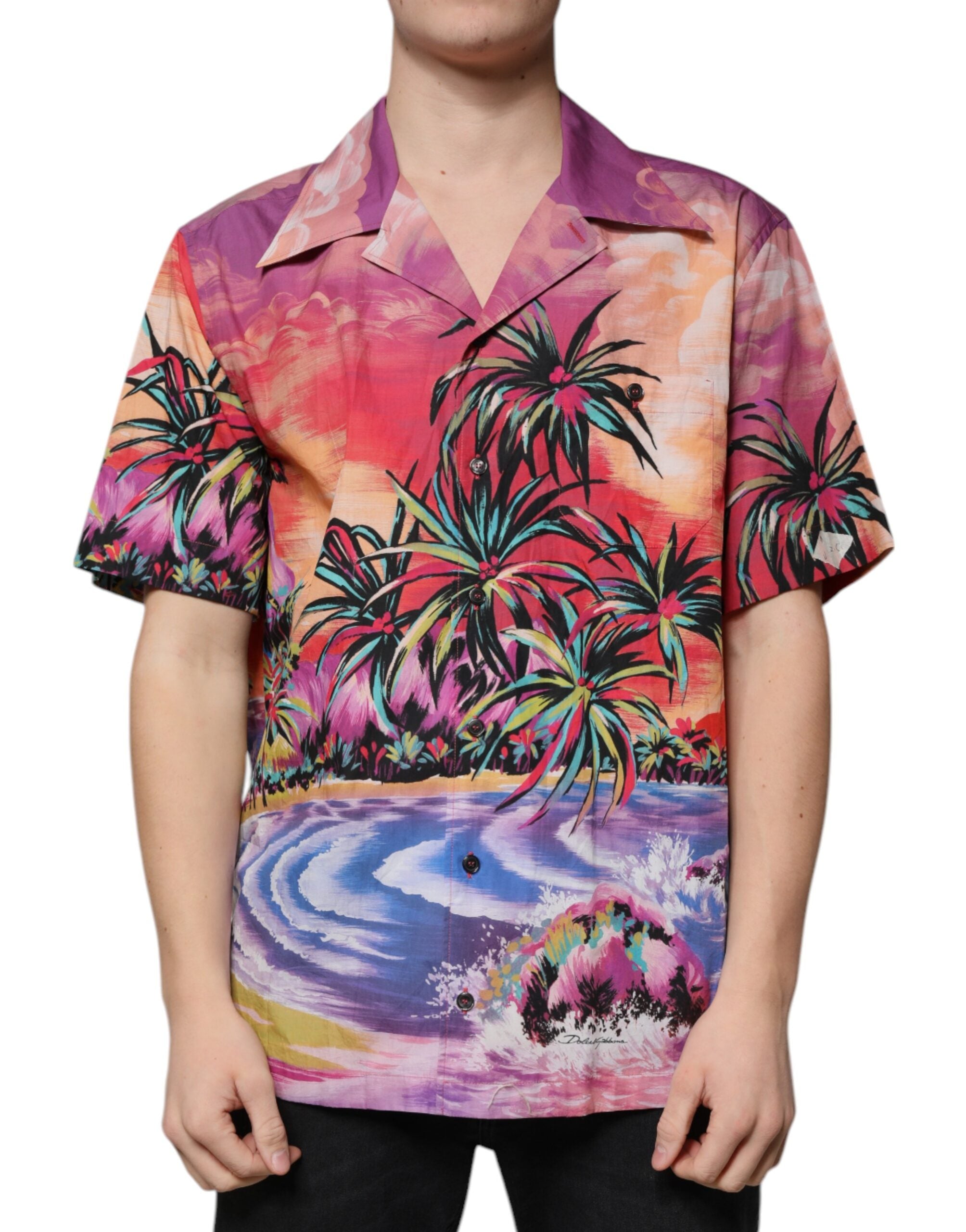 Dolce &amp; Gabbana Mehrfarbiges tropisches Button-Down-Freizeithemd