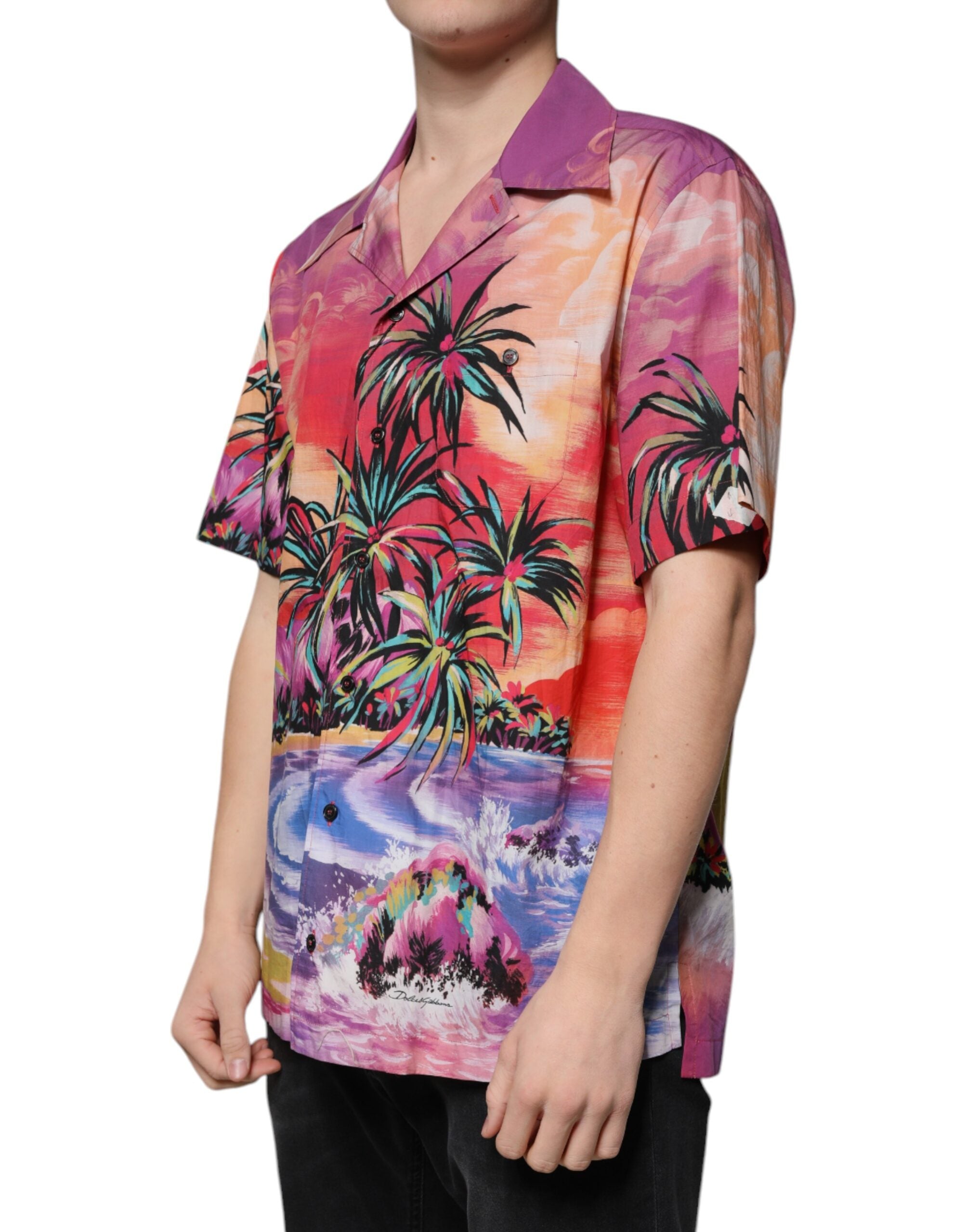 Dolce &amp; Gabbana Mehrfarbiges tropisches Button-Down-Freizeithemd
