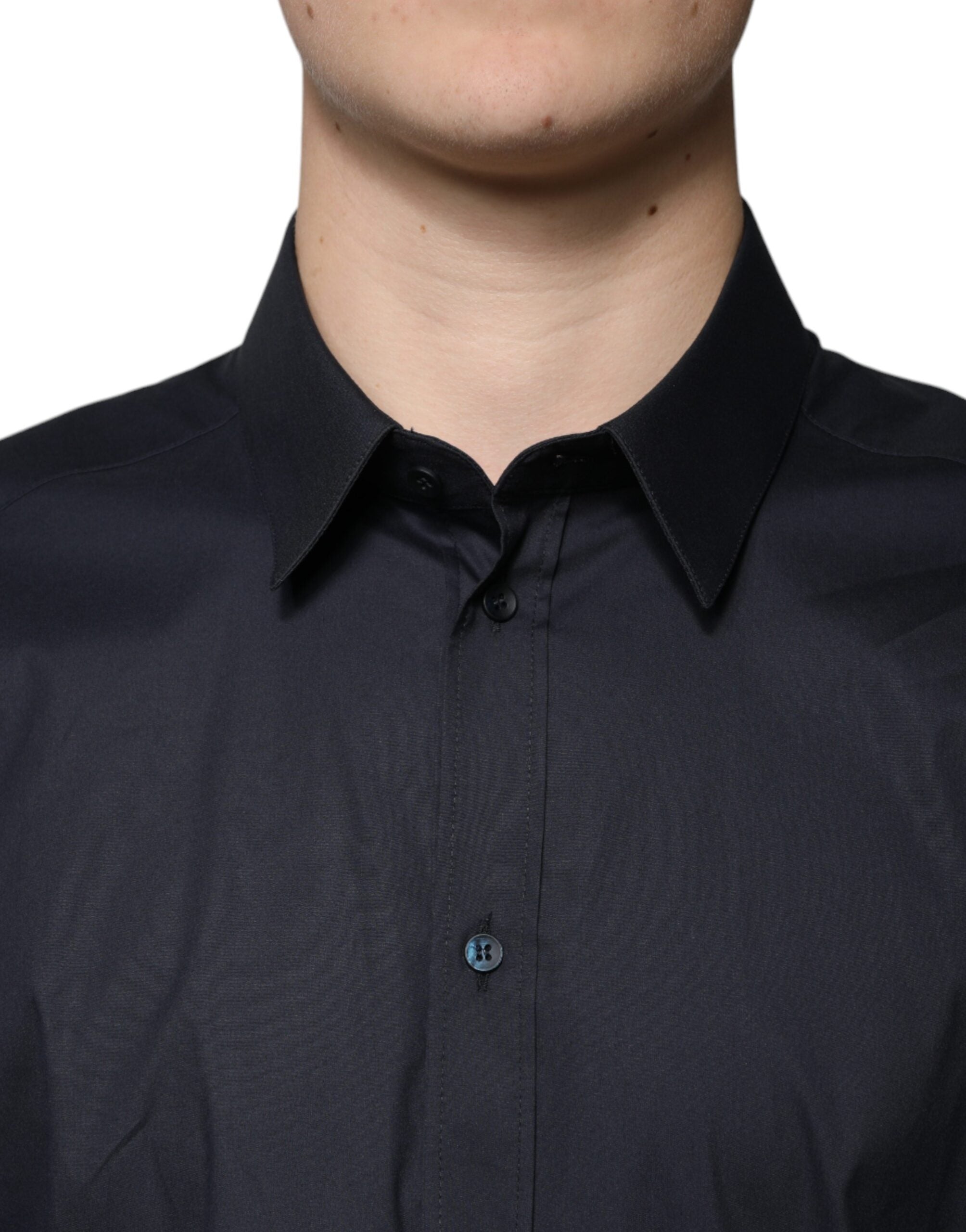 Dolce &amp; Gabbana – Schwarzes, formelles GOLD-Hemd aus Baumwollmischung