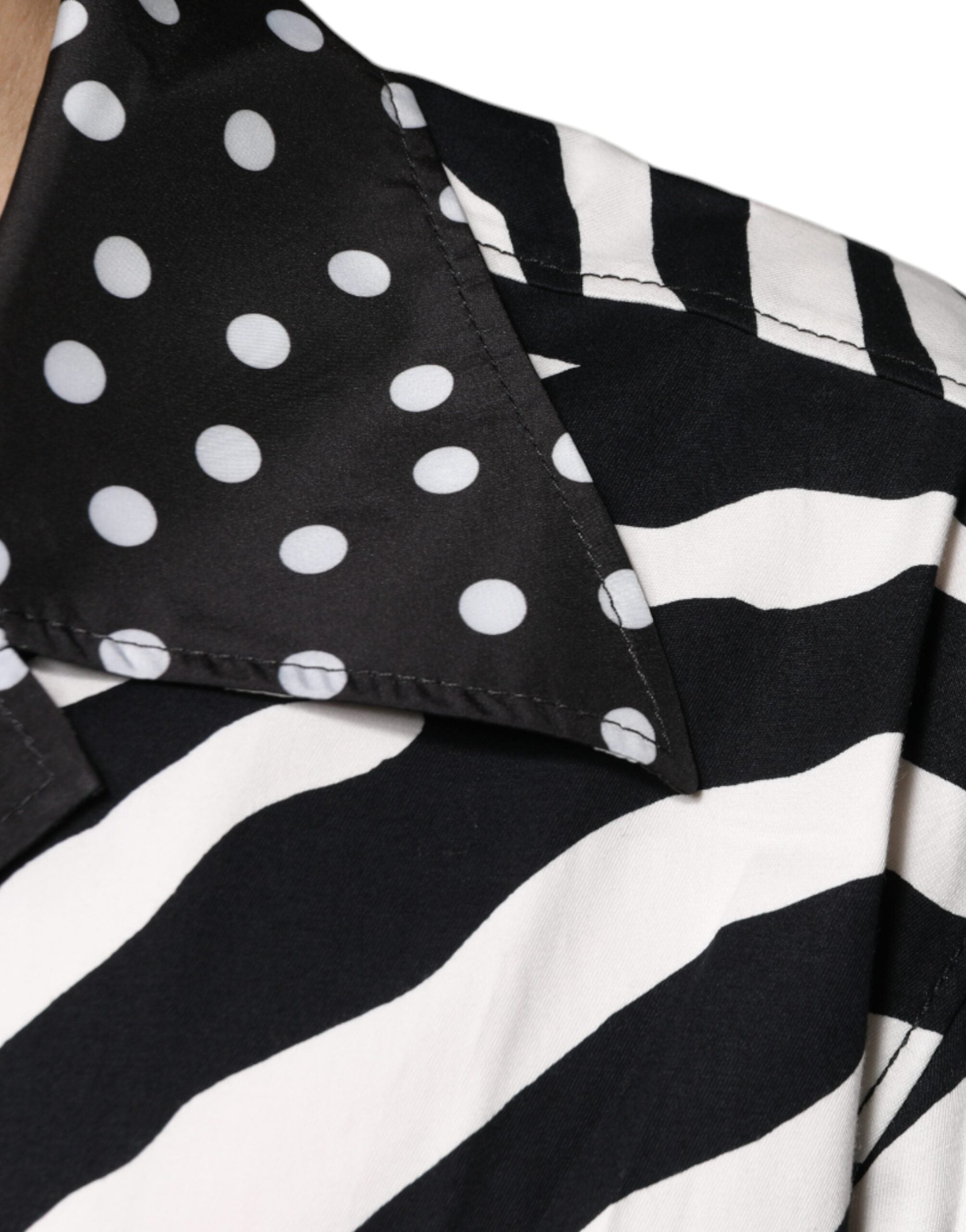 Dolce &amp; Gabbana – Oversize-Hemd mit Zebra-Print und Knopfleiste in Schwarz/Weiß