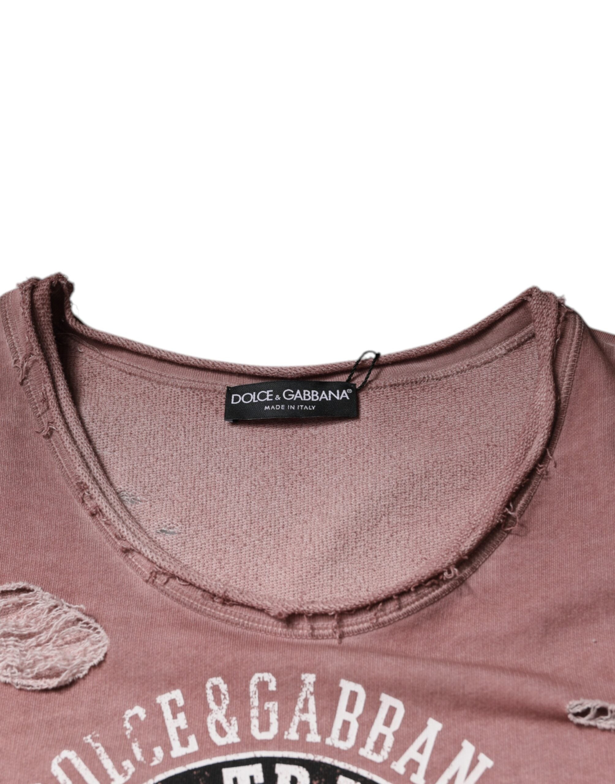 Dolce &amp; Gabbana – Ärmelloses T-Shirt aus Baumwolle mit Rundhalsausschnitt in Braun