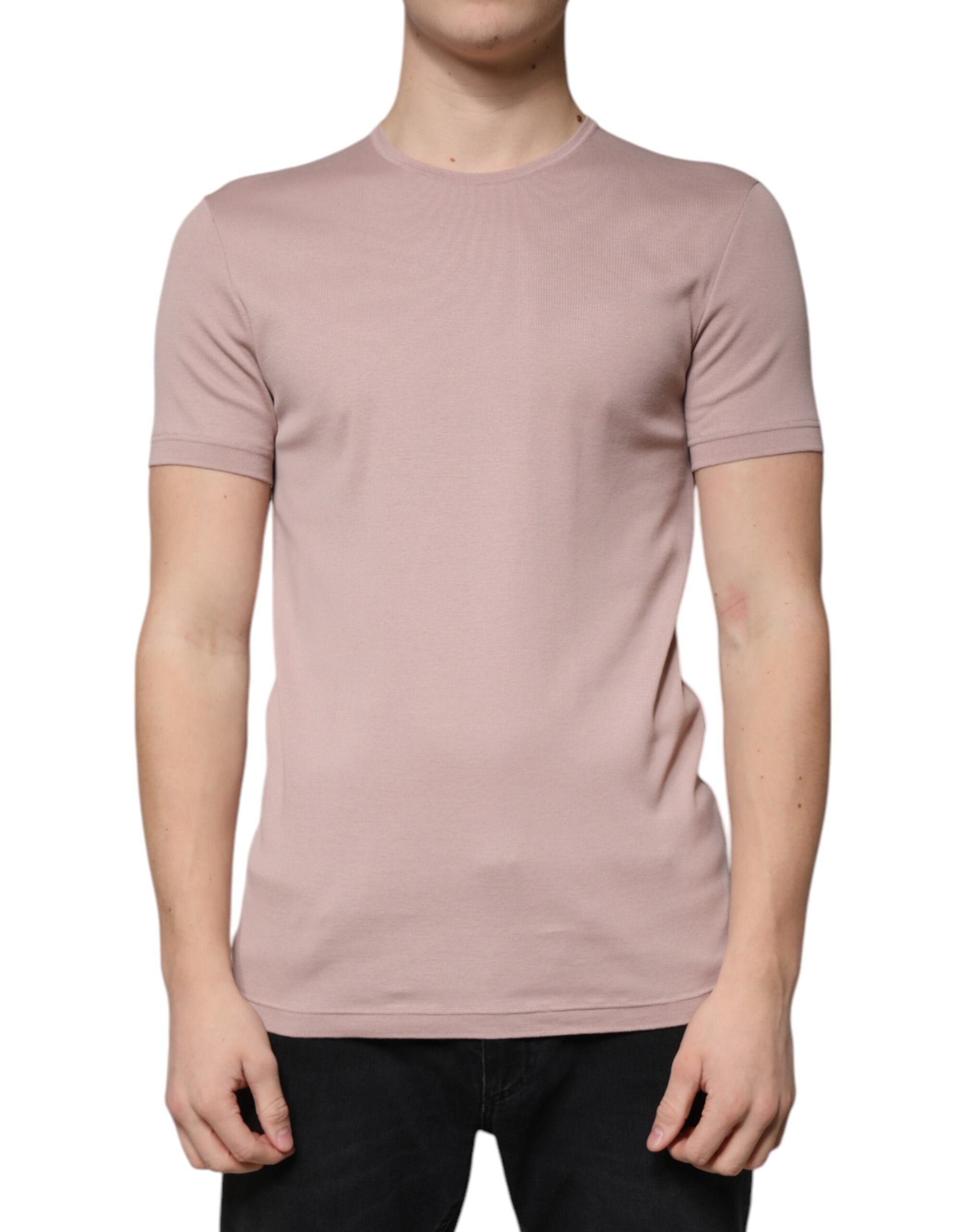 Dolce &amp; Gabbana – Braunes T-Shirt aus Baumwolle mit kurzen Ärmeln und Rundhalsausschnitt
