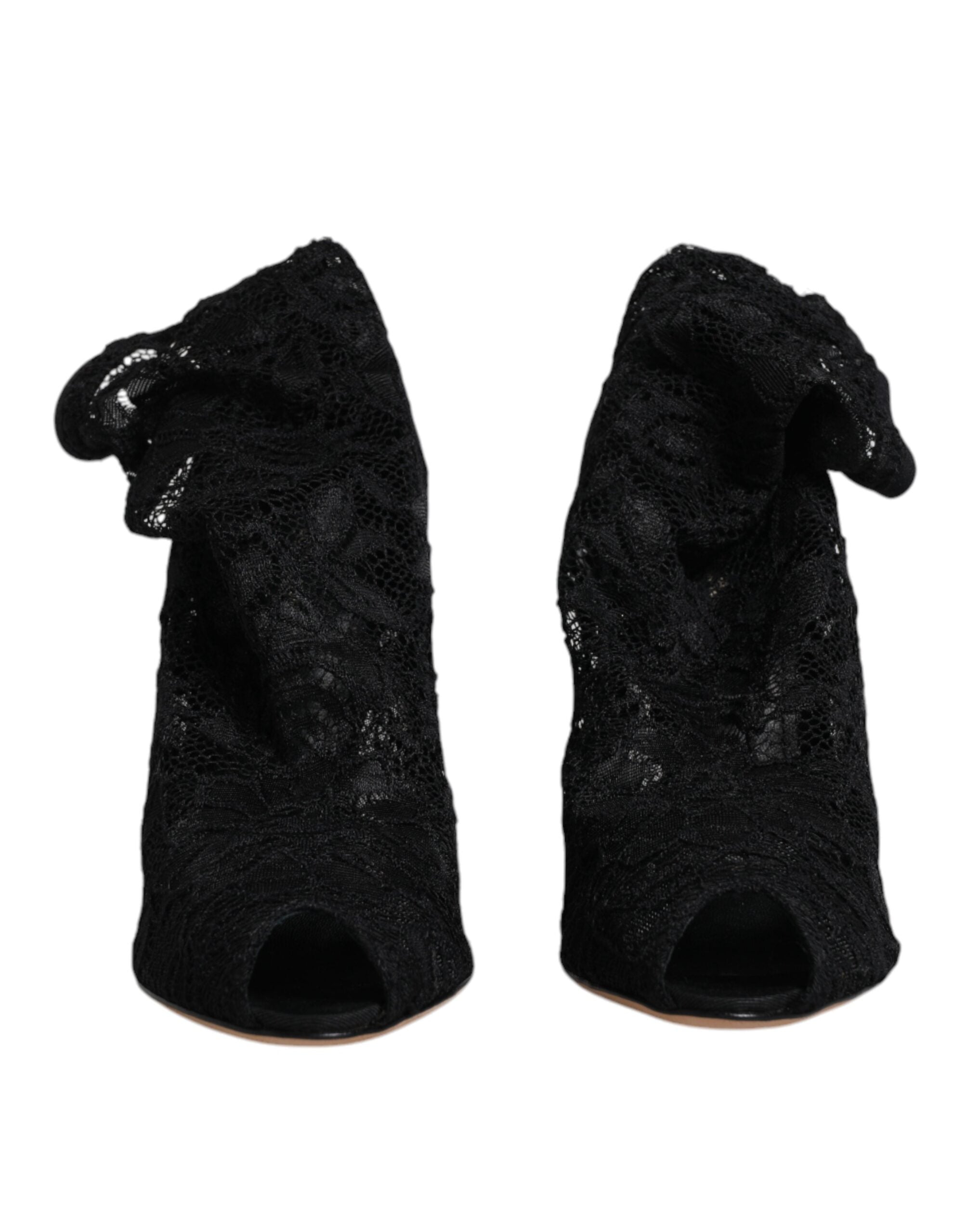 Dolce &amp; Gabbana – Schwarze Stiefel mit Stretch-Absatz und halbhoher Spitze