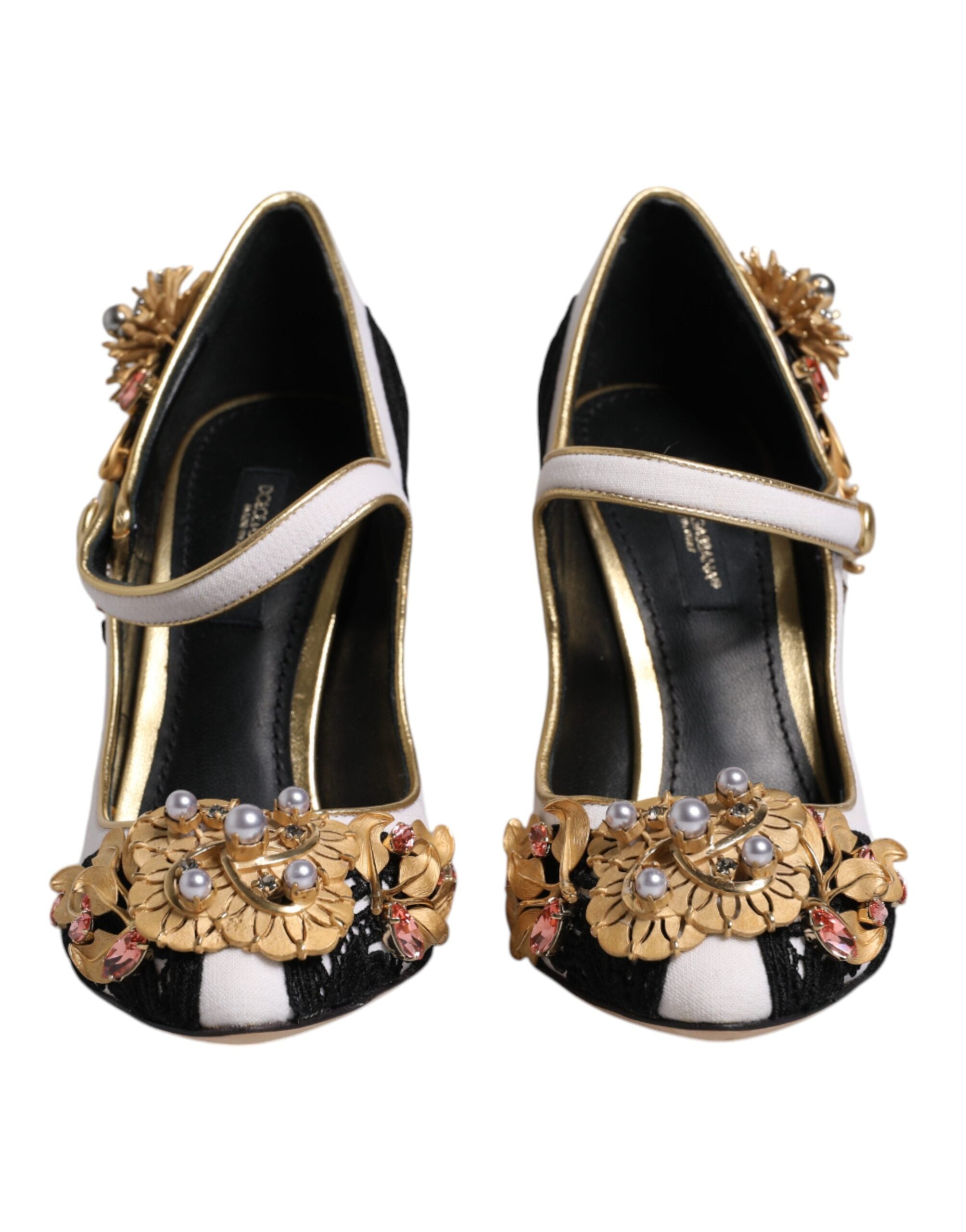 Dolce &amp; Gabbana Mehrfarbige Pumps mit verzierten Absätzen