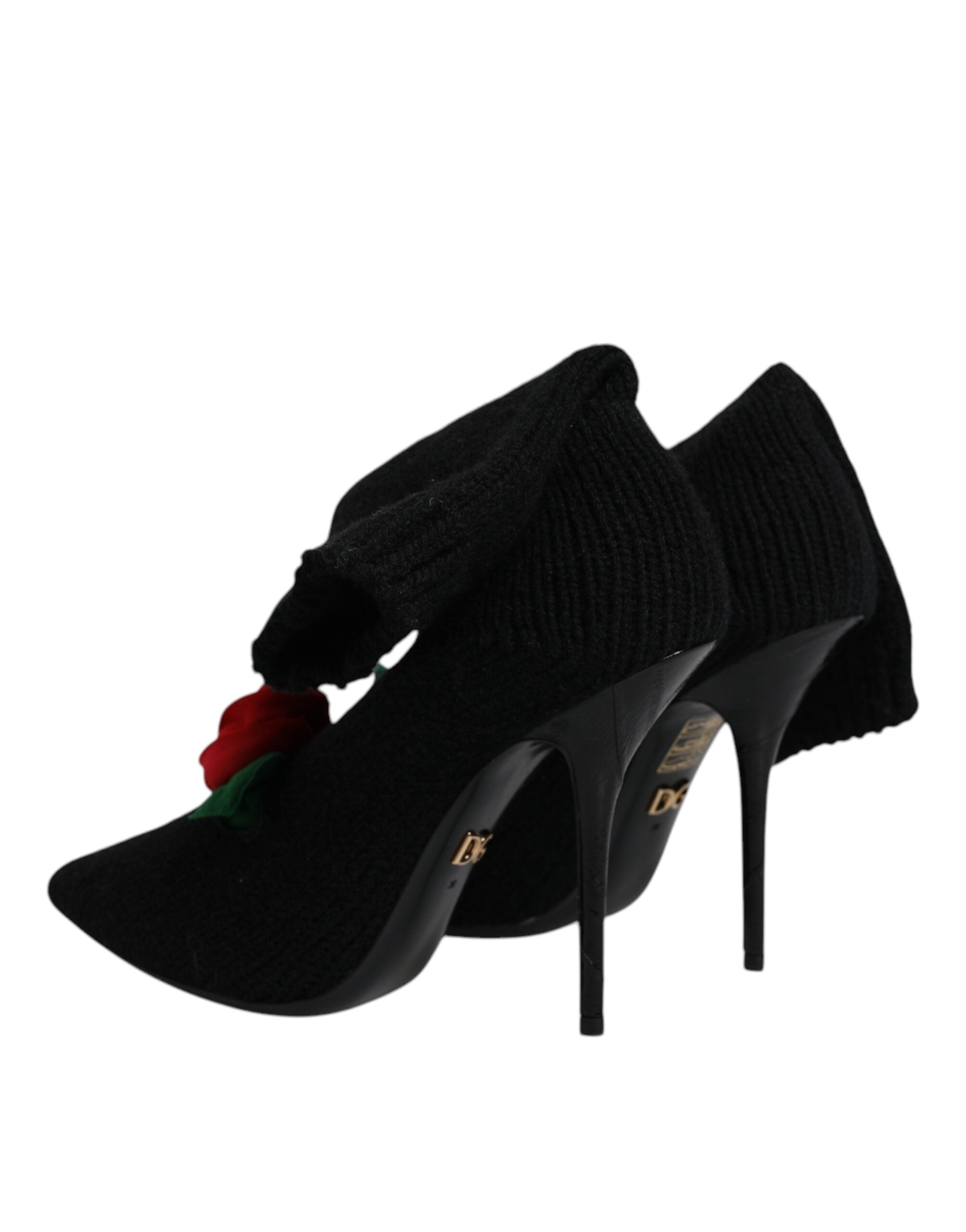 Dolce &amp; Gabbana Schwarze Stiletto-Absätze, wadenlange Stiefel