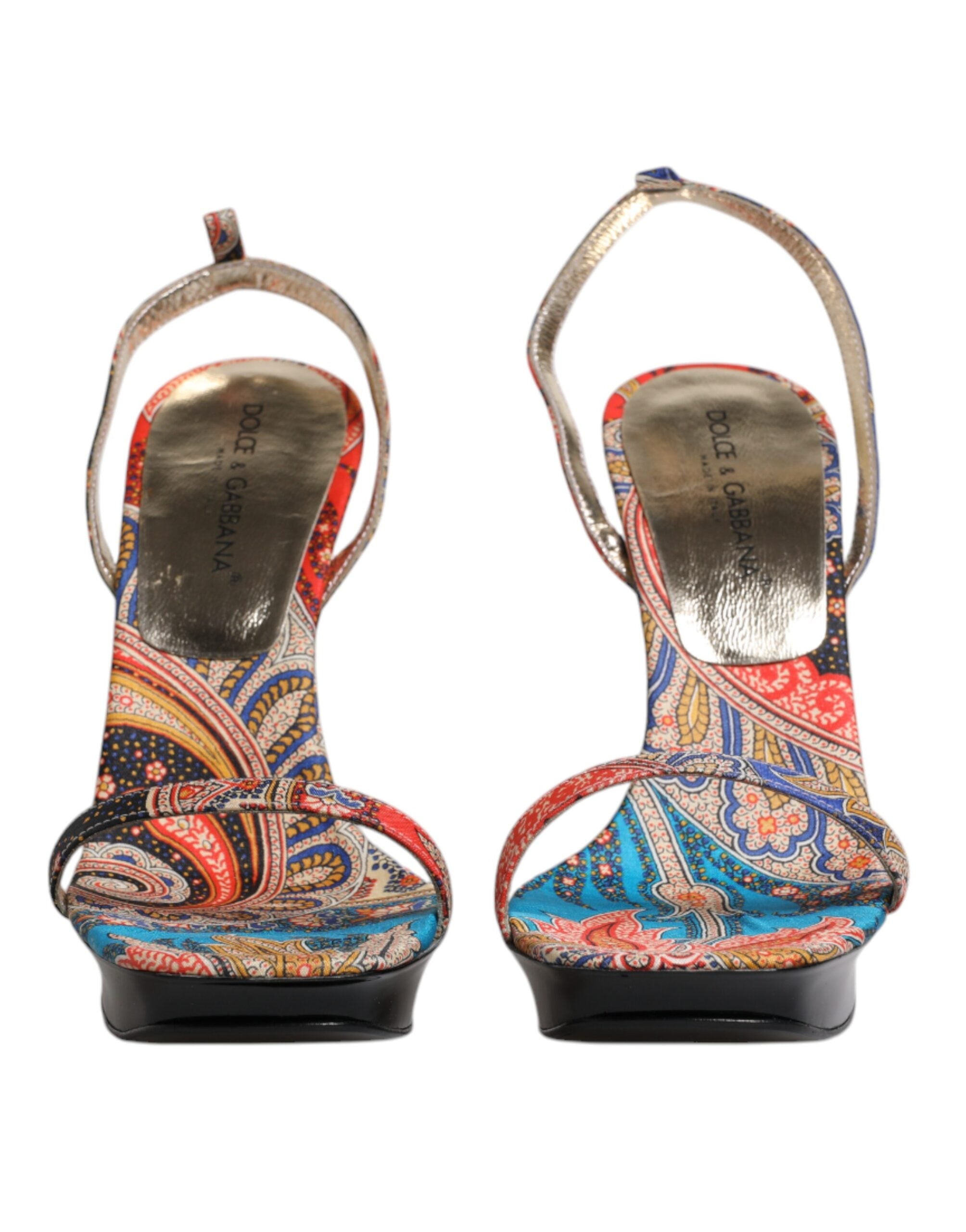 Sandale Dolce &amp; Gabbana cu toc înalt și imprimeu floral multicolor