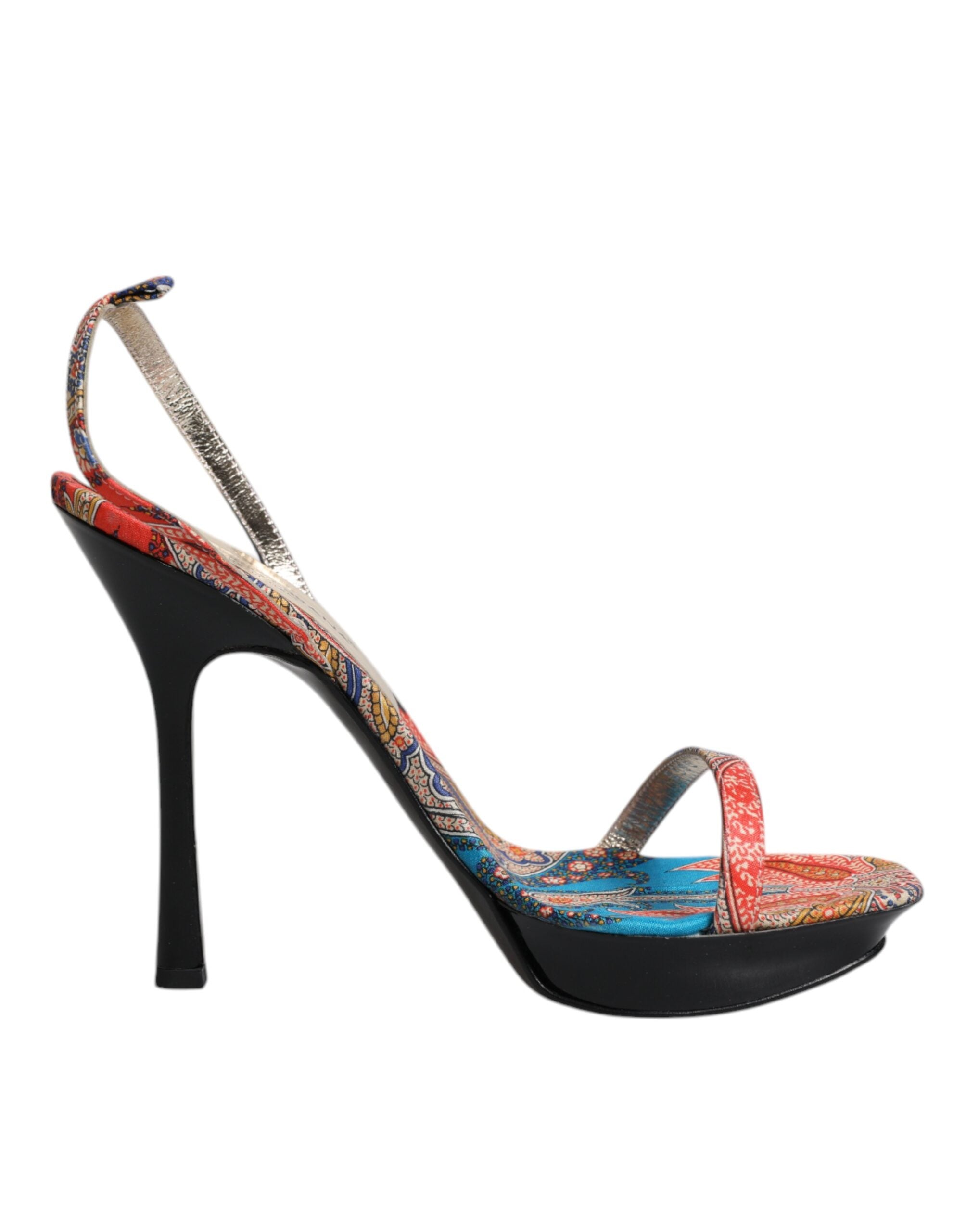 Sandale Dolce &amp; Gabbana cu toc înalt și imprimeu floral multicolor